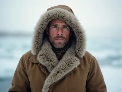 Portrait Of A Man In A Fur Hooded Parka