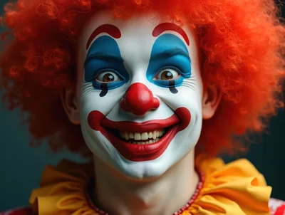 Close Up Portrait Of A Smiling Clown