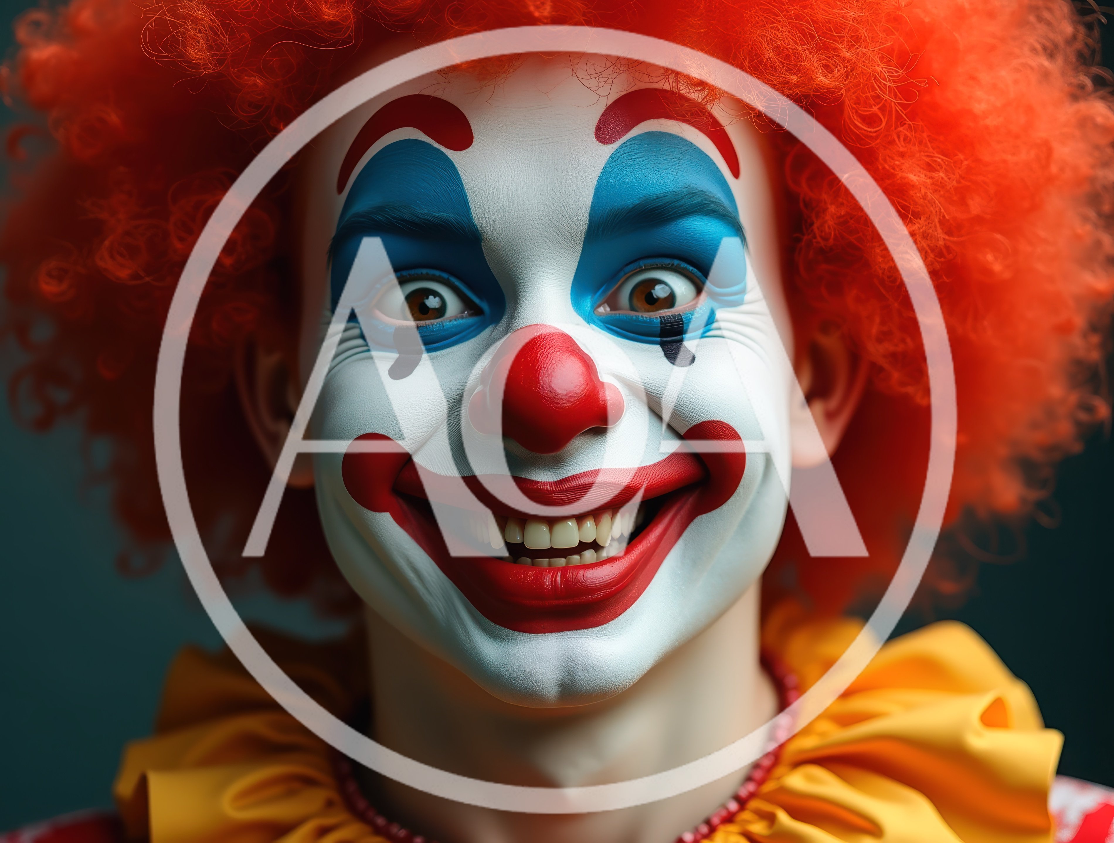 Close Up Portrait Of A Smiling Clown