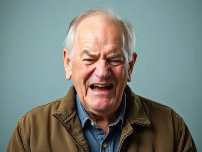 Portrait Of An Elderly Man Expressing Frustration