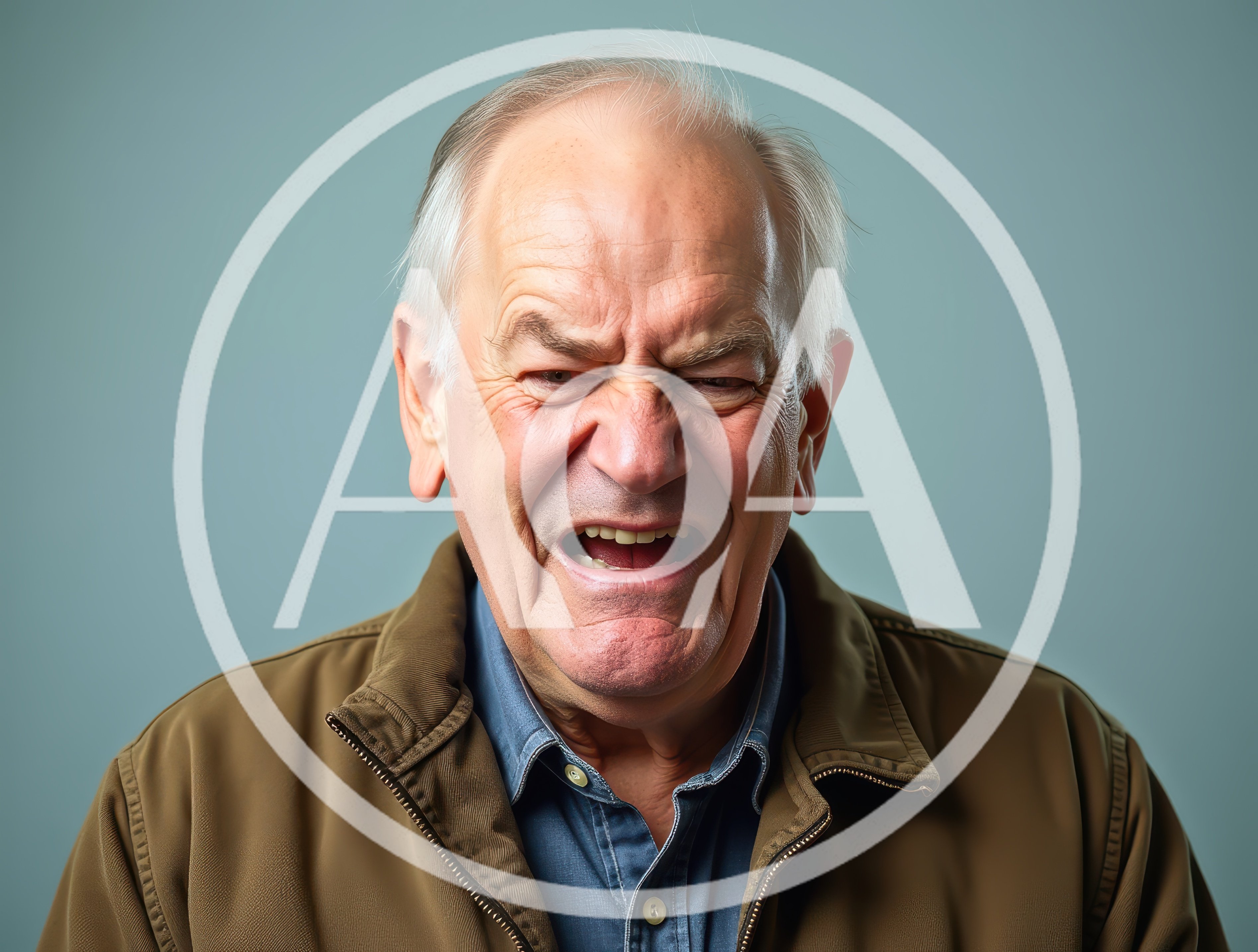 Portrait Of An Elderly Man Expressing Frustration