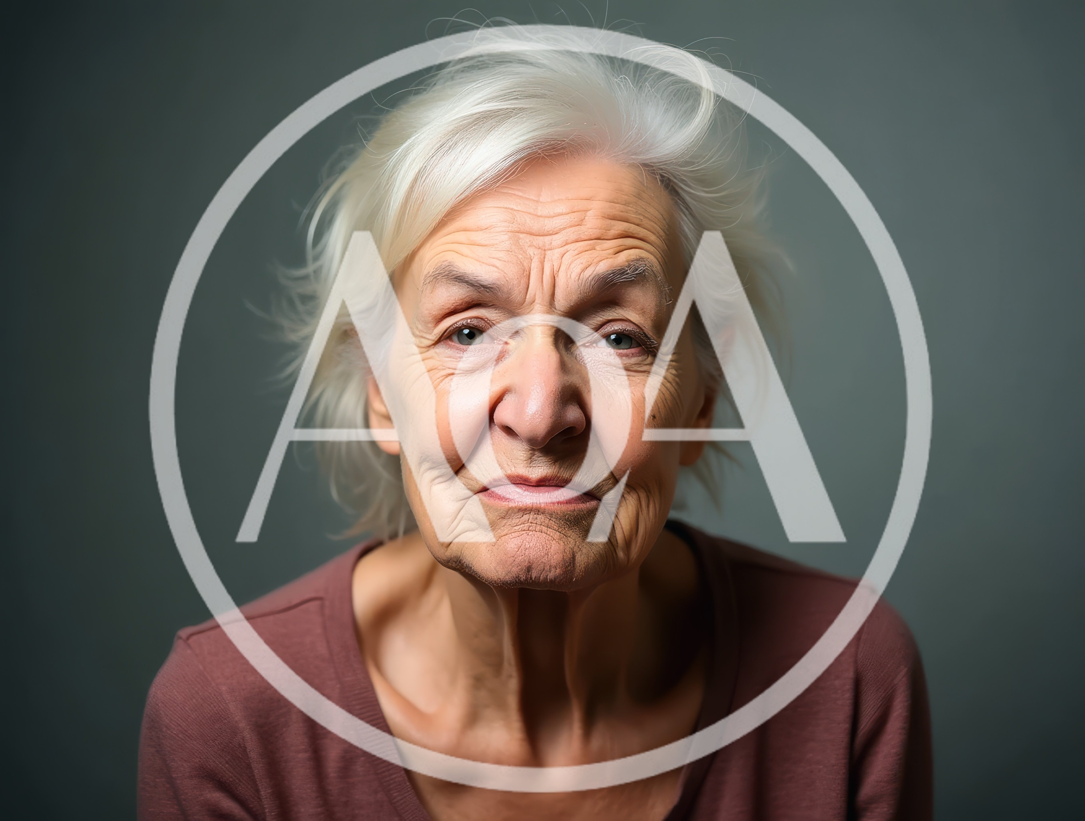 Portrait Of An Elderly Woman With White Hair