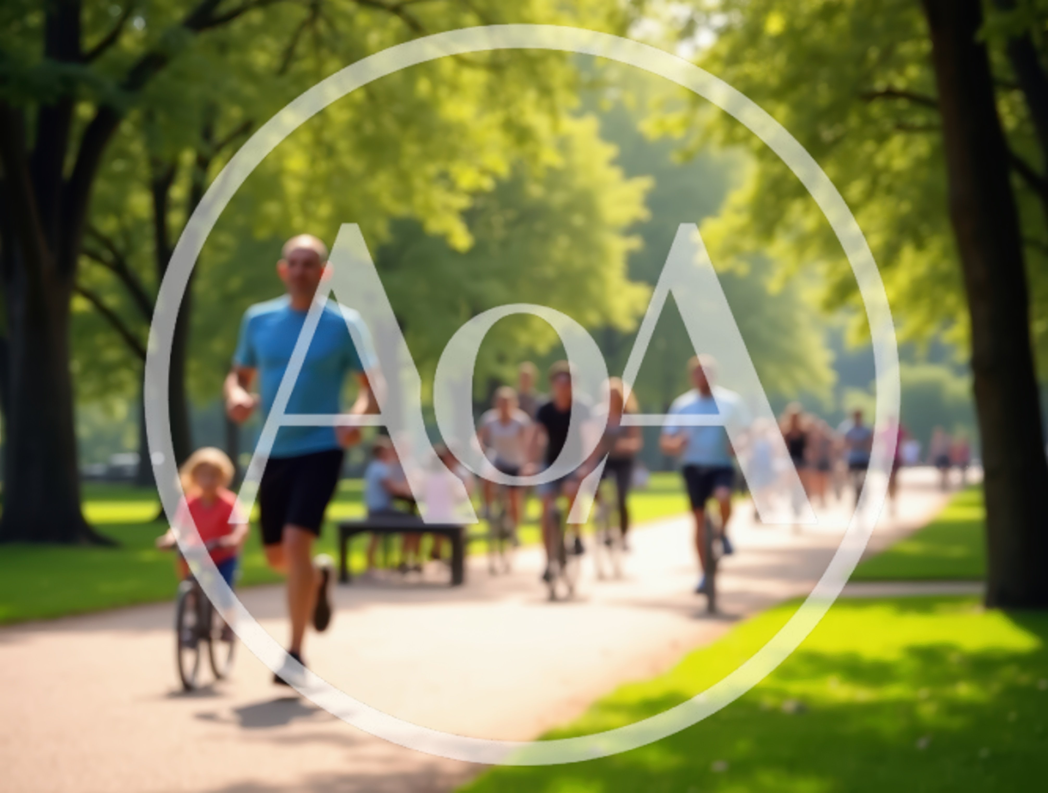 People Exercising on a Sunny Park Path