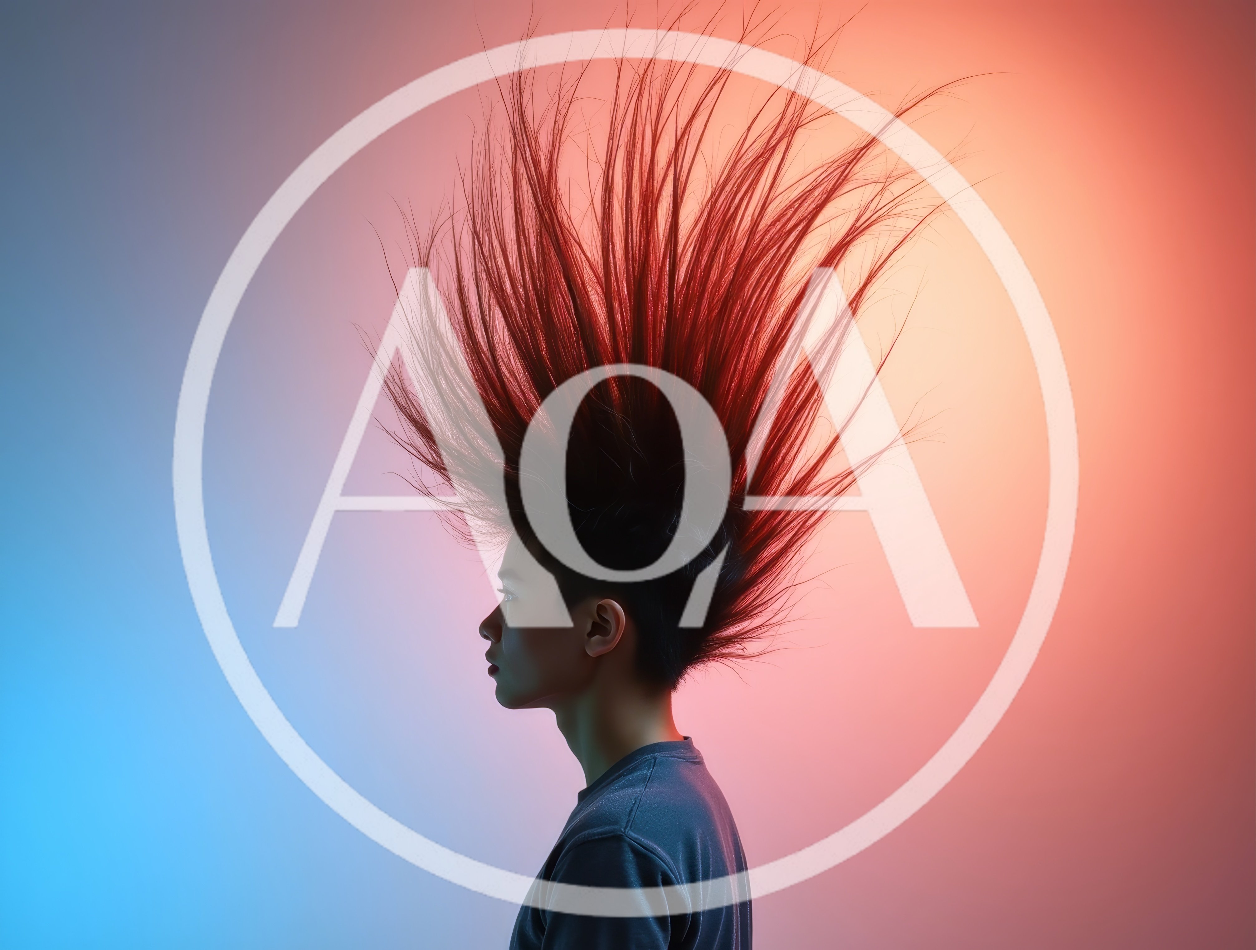 Young Man With Static Electricity Hair