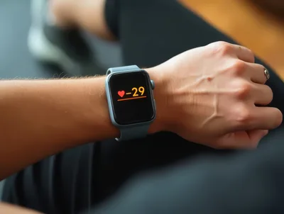 Person Wearing Smartwatch Displaying Low Heart Rate