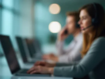 Customer Service Representatives Working In A Modern Office