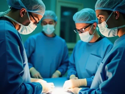 Medical Surgeons Performing Surgery In Operating Room