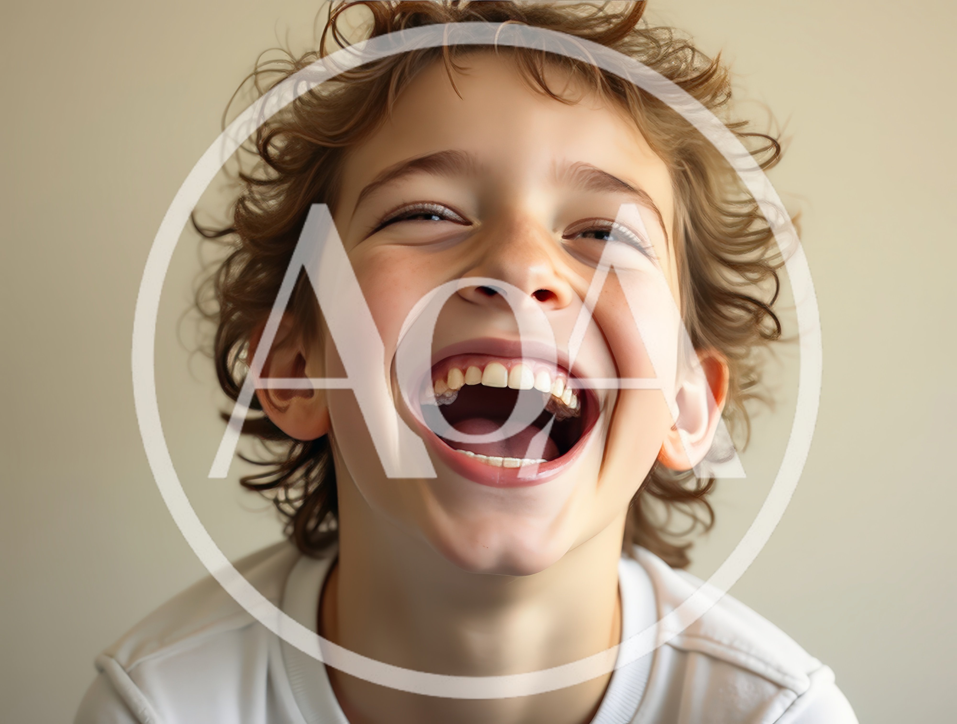 Young Boy Laughing With Joyful Expression