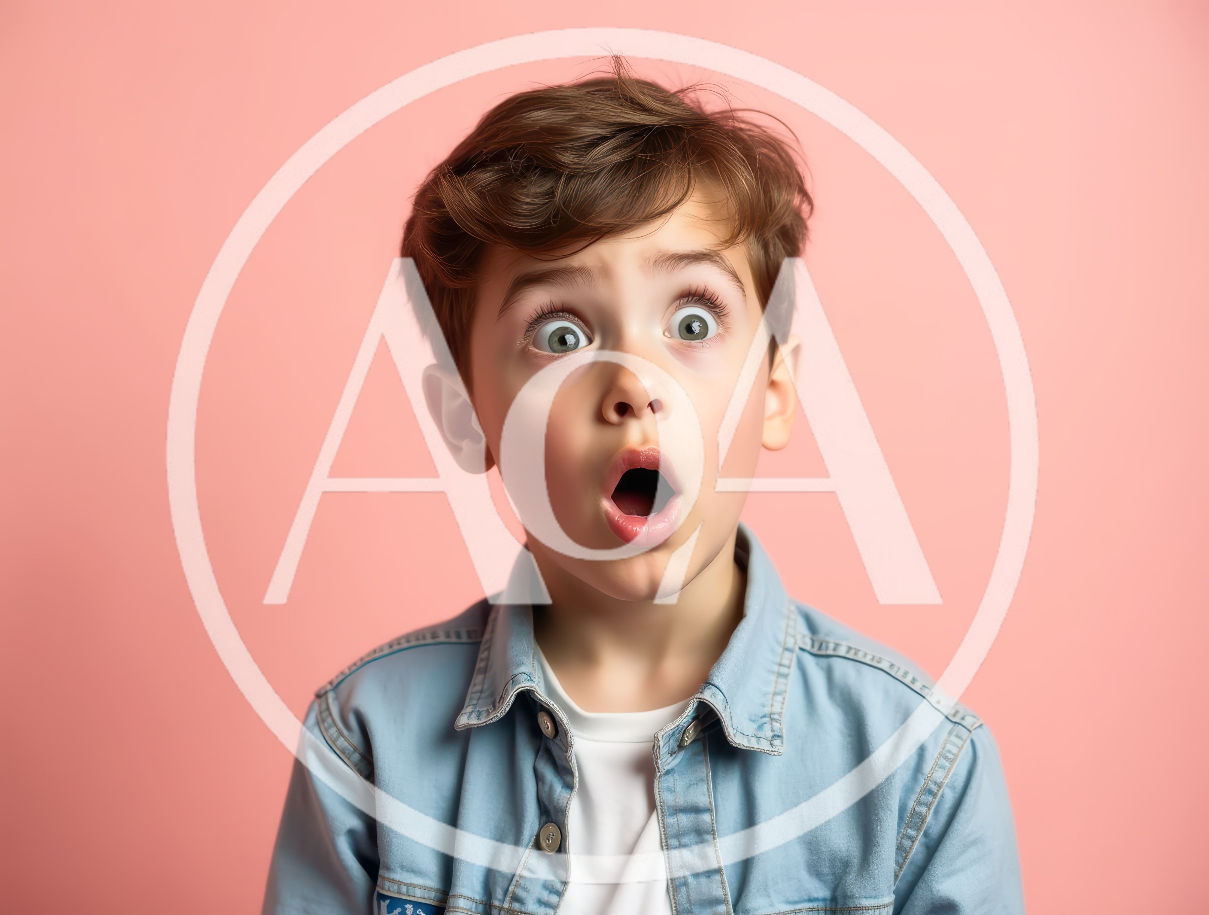 Surprised Young Boy With Wide Eyes And Open Mouth