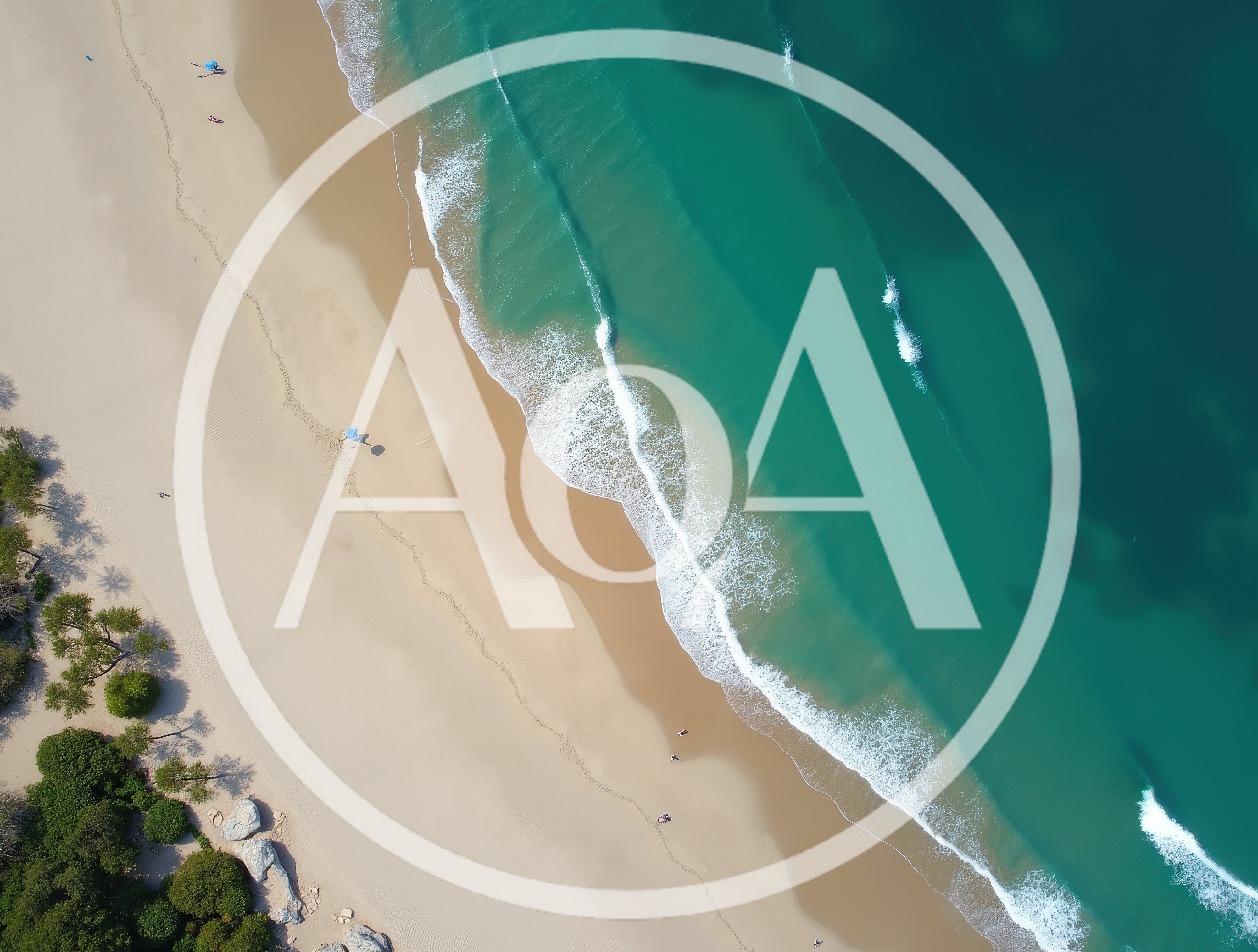 Aerial View Of Tropical Beach With Turquoise Water
