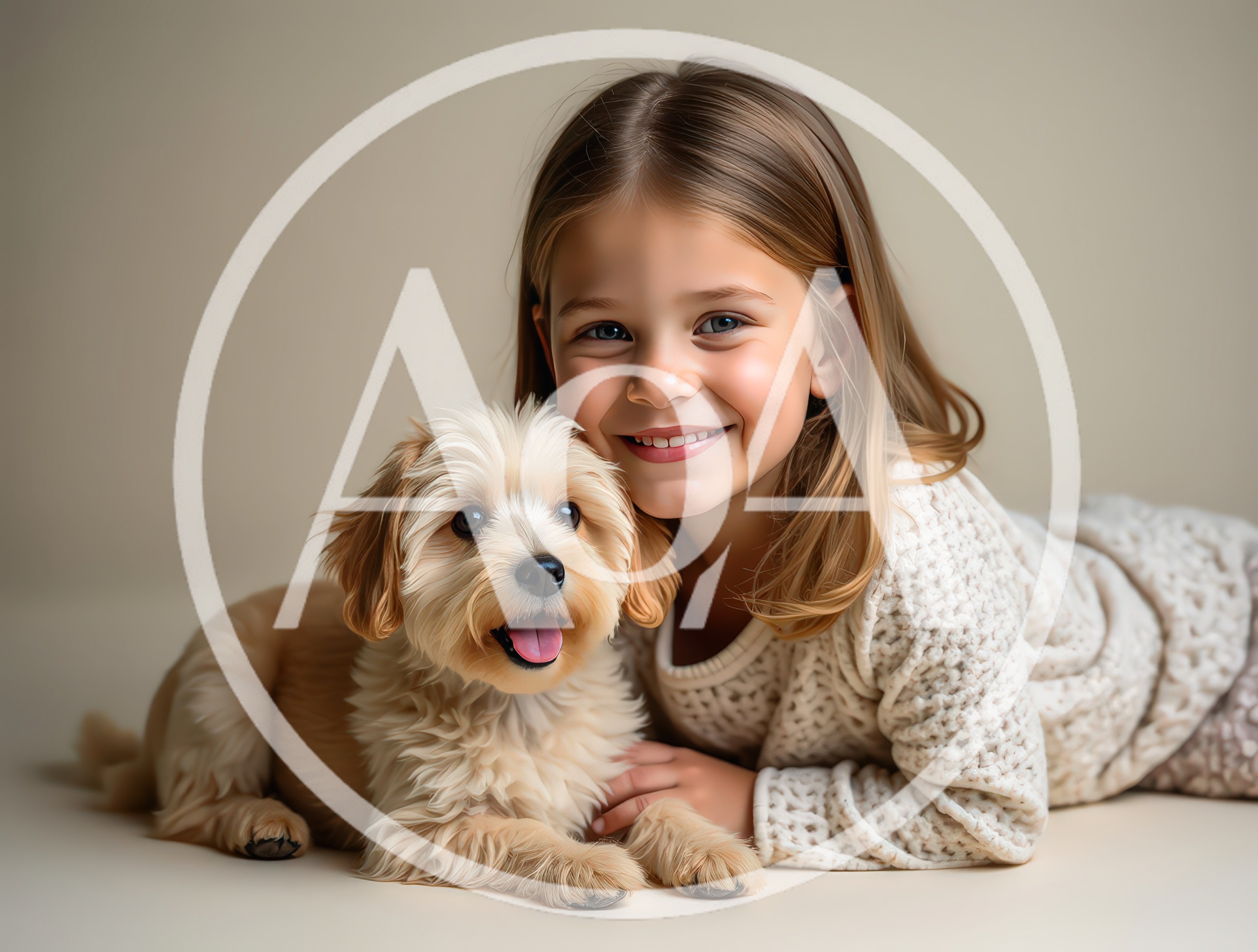 Young Girl Cuddling Her Cute Puppy