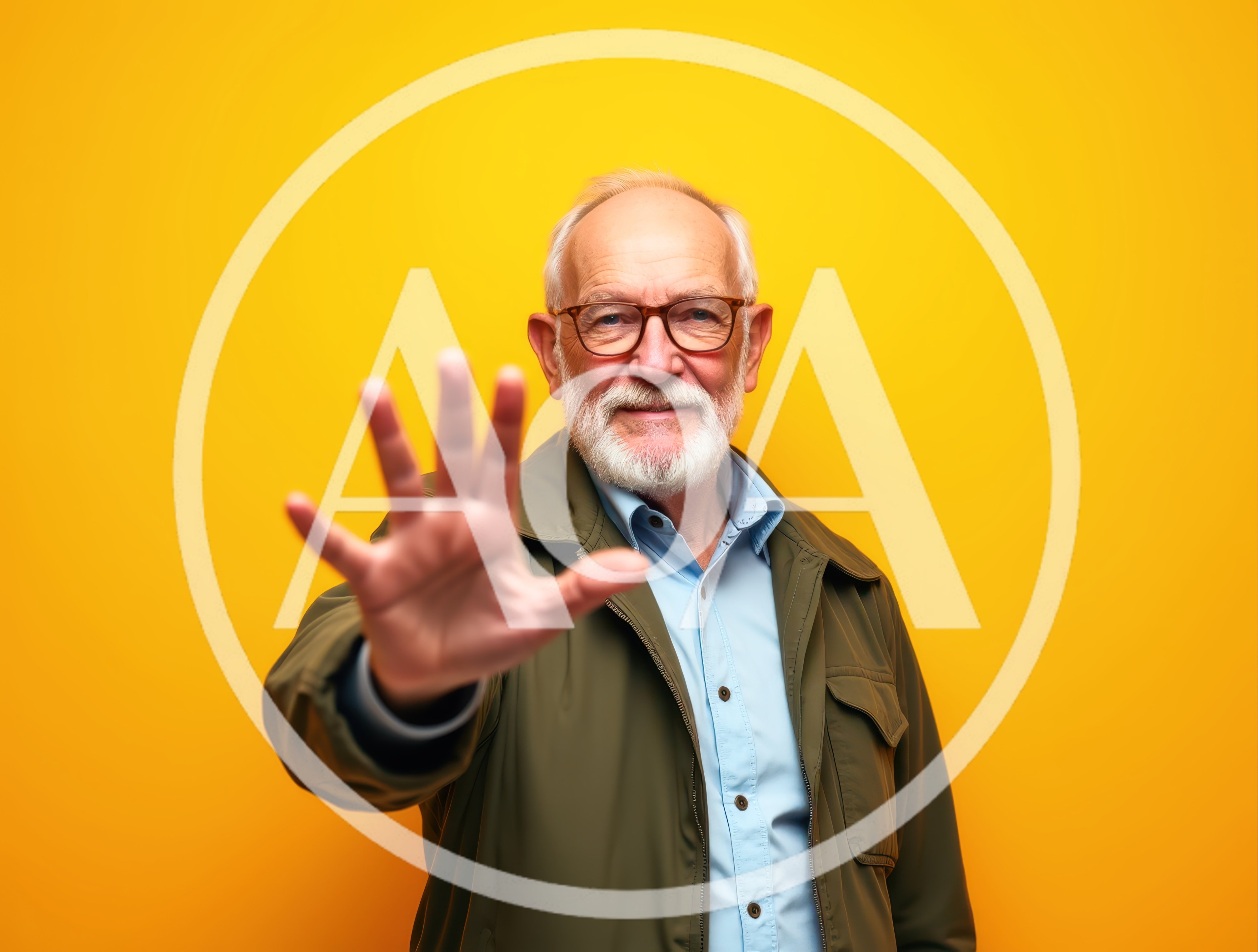 Senior Man Making A Stop Gesture