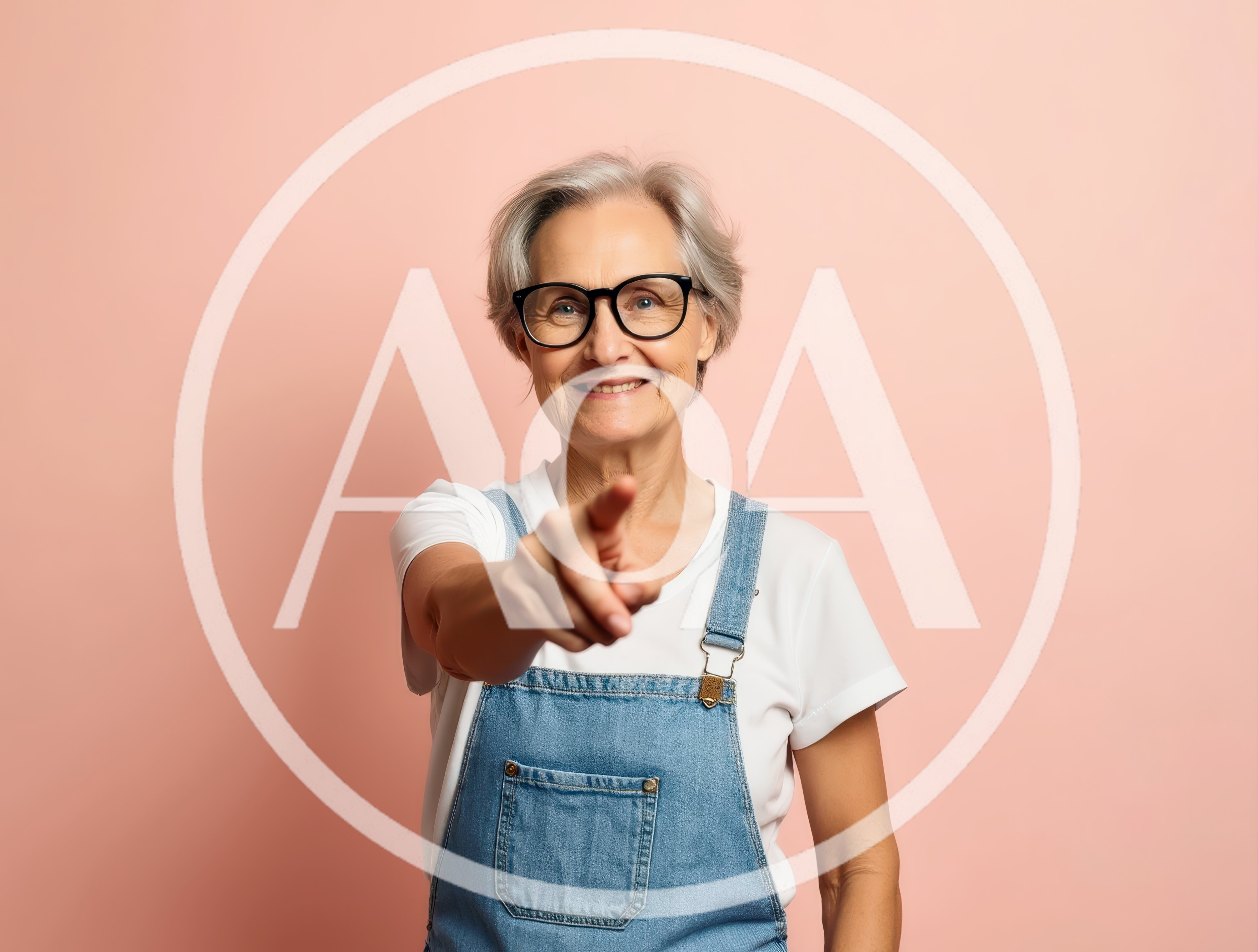 Smiling Senior Woman Pointing Directly At Camera