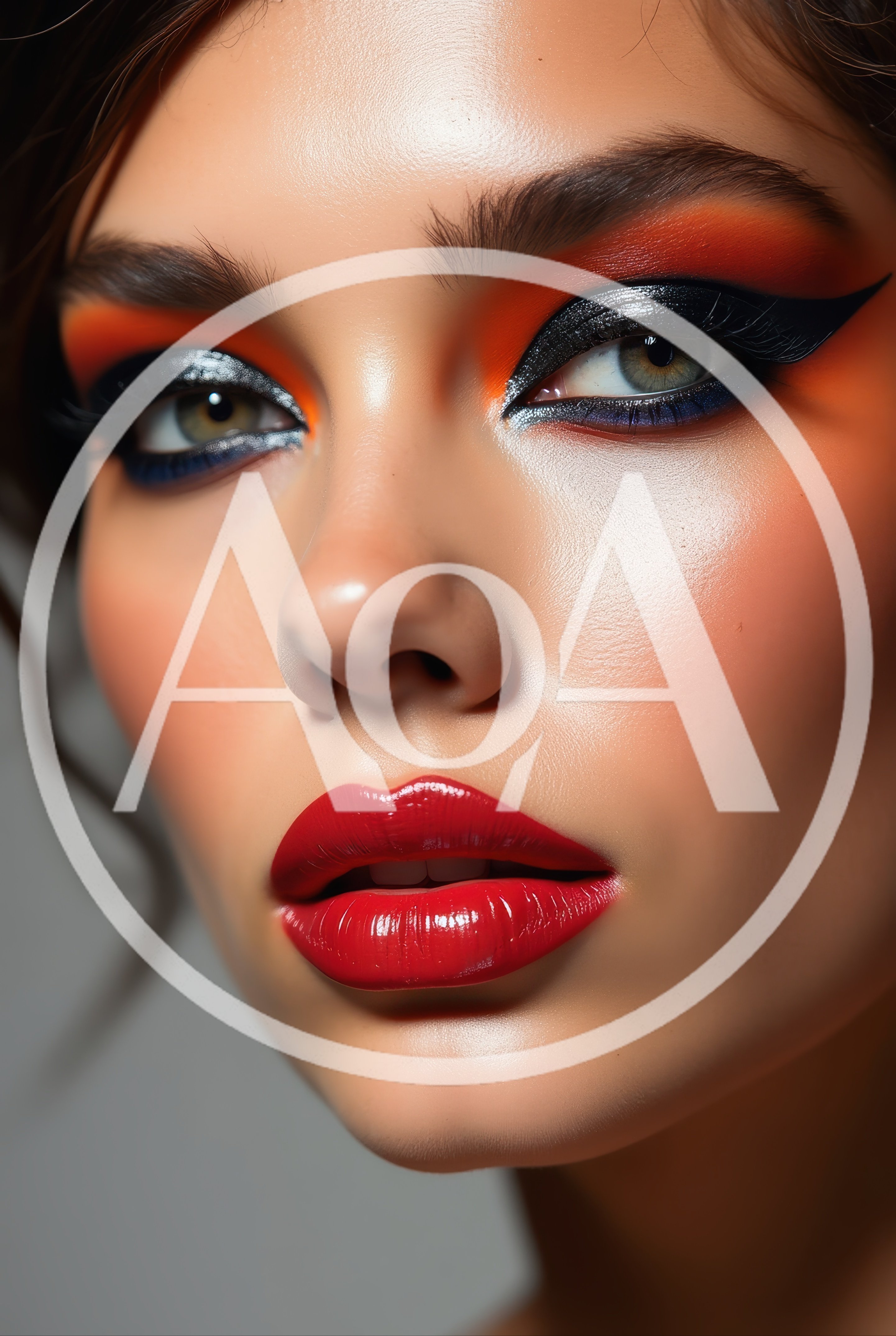Close Up Portrait Of A Woman With Artistic Makeup