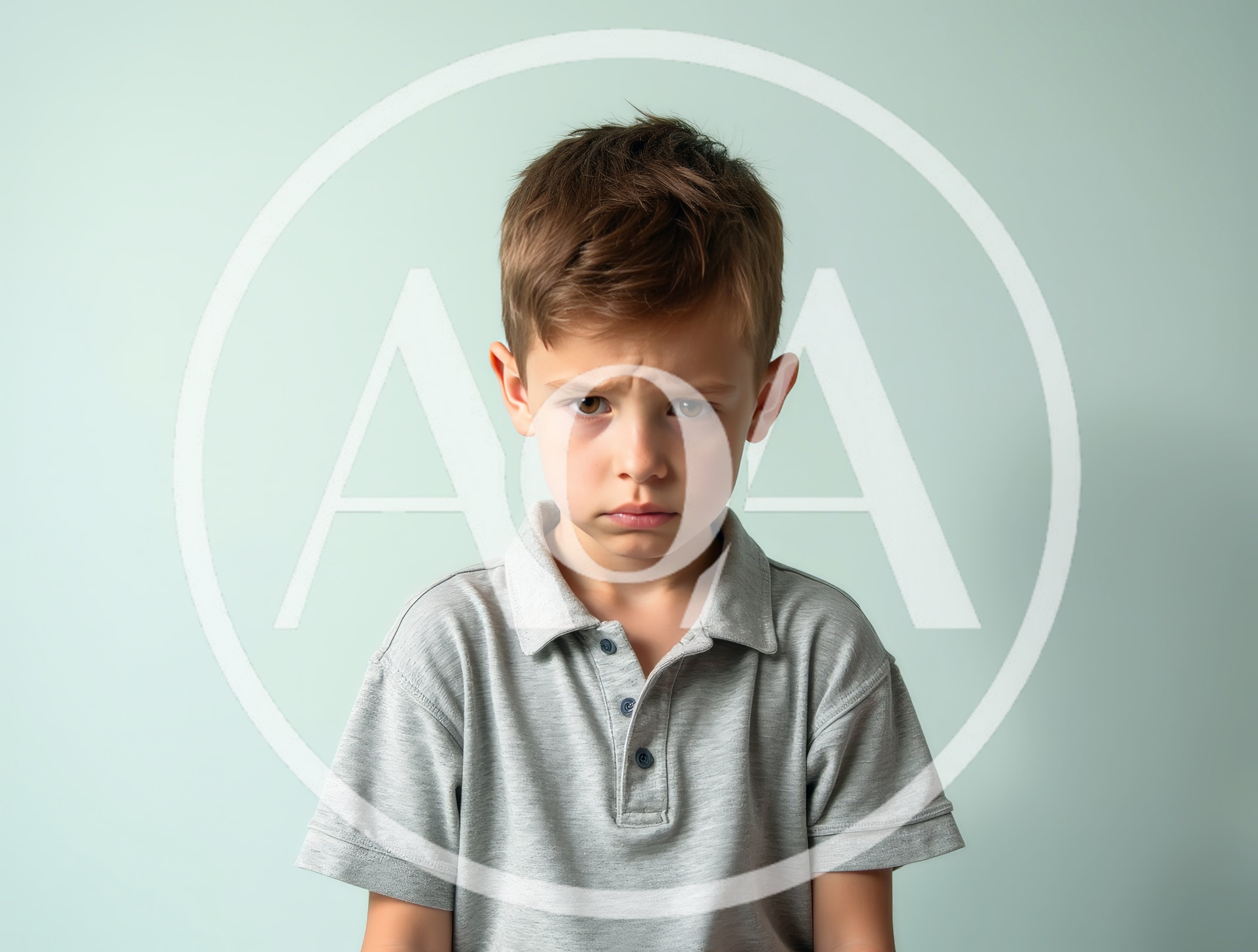 Sad Young Boy Looking At Camera
