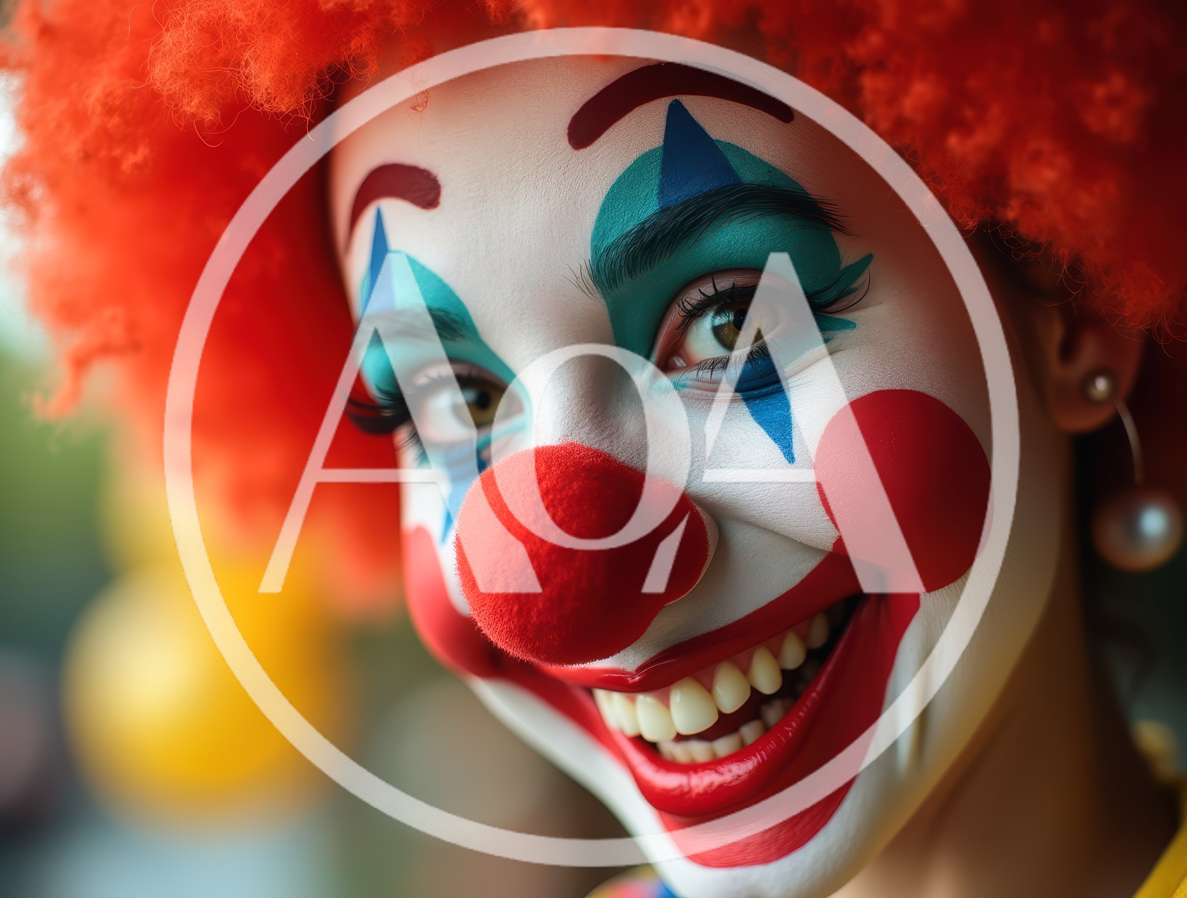 Close Up Portrait Of A Smiling Clown