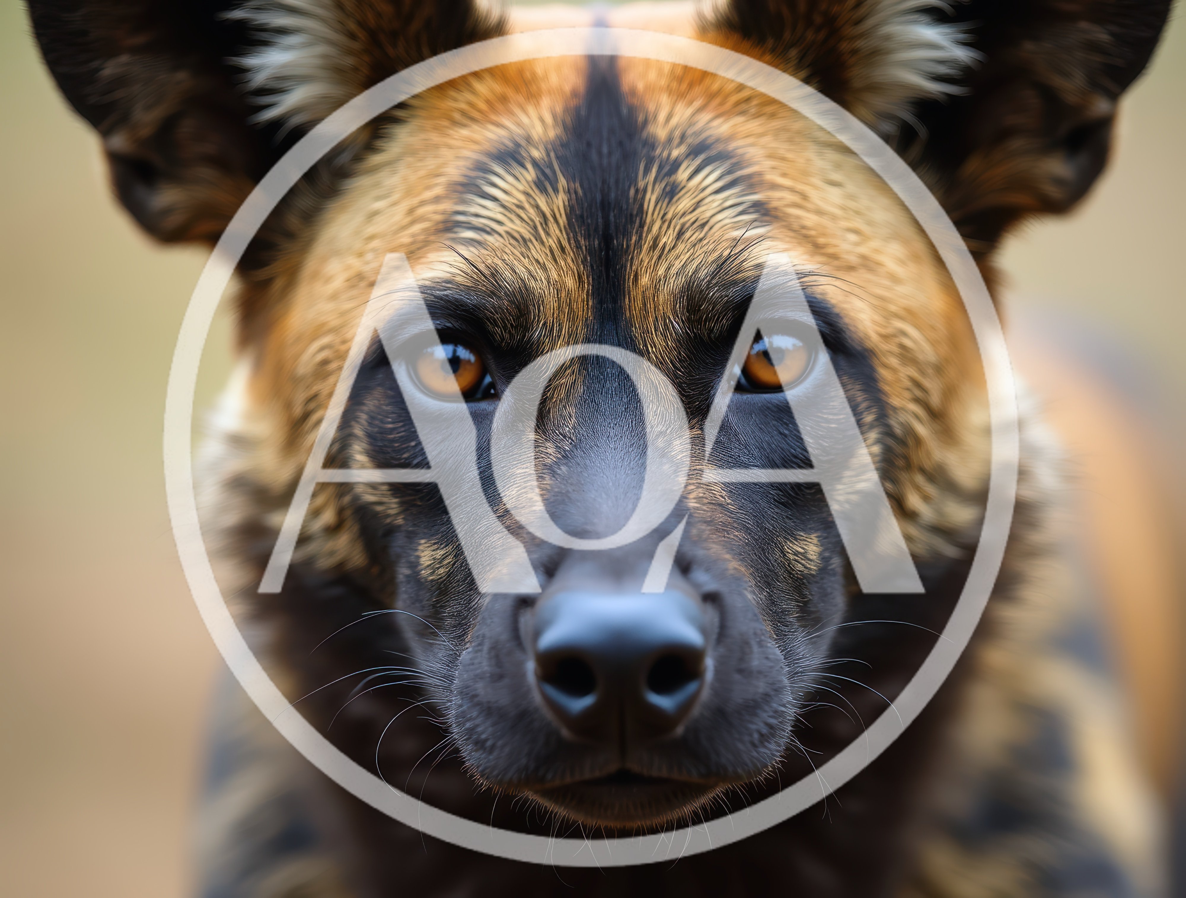 Close Up Portrait Of An African Wild Dog