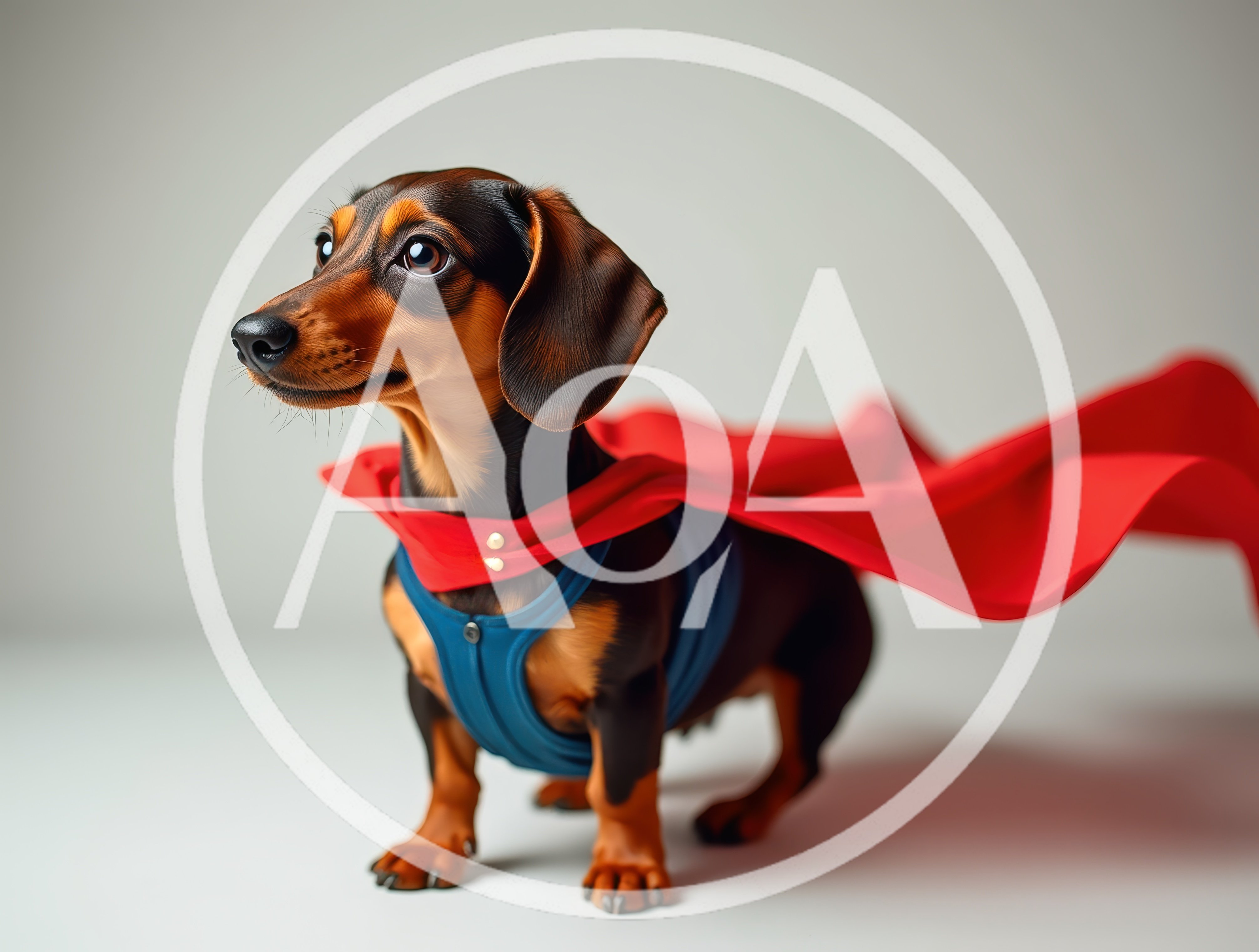 Dachshund Dog Wearing A Superhero Costume