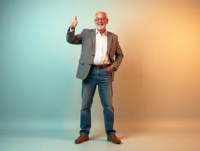 Senior Man Giving Thumbs Up Gesture