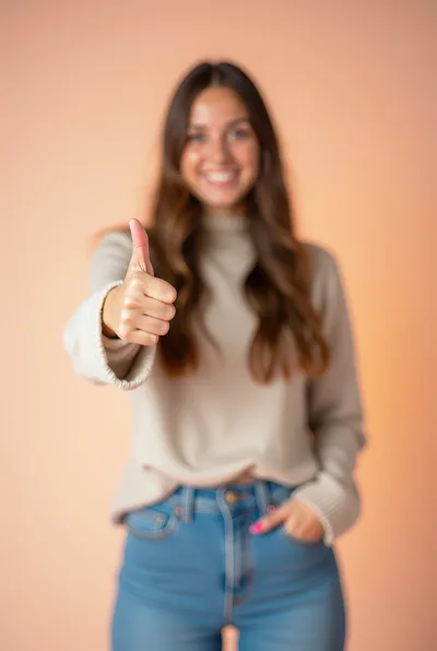 Young Woman Giving A Thumbs Up Gesture