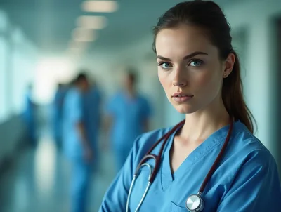 Portrait Of A Professional Female Nurse In Hospital