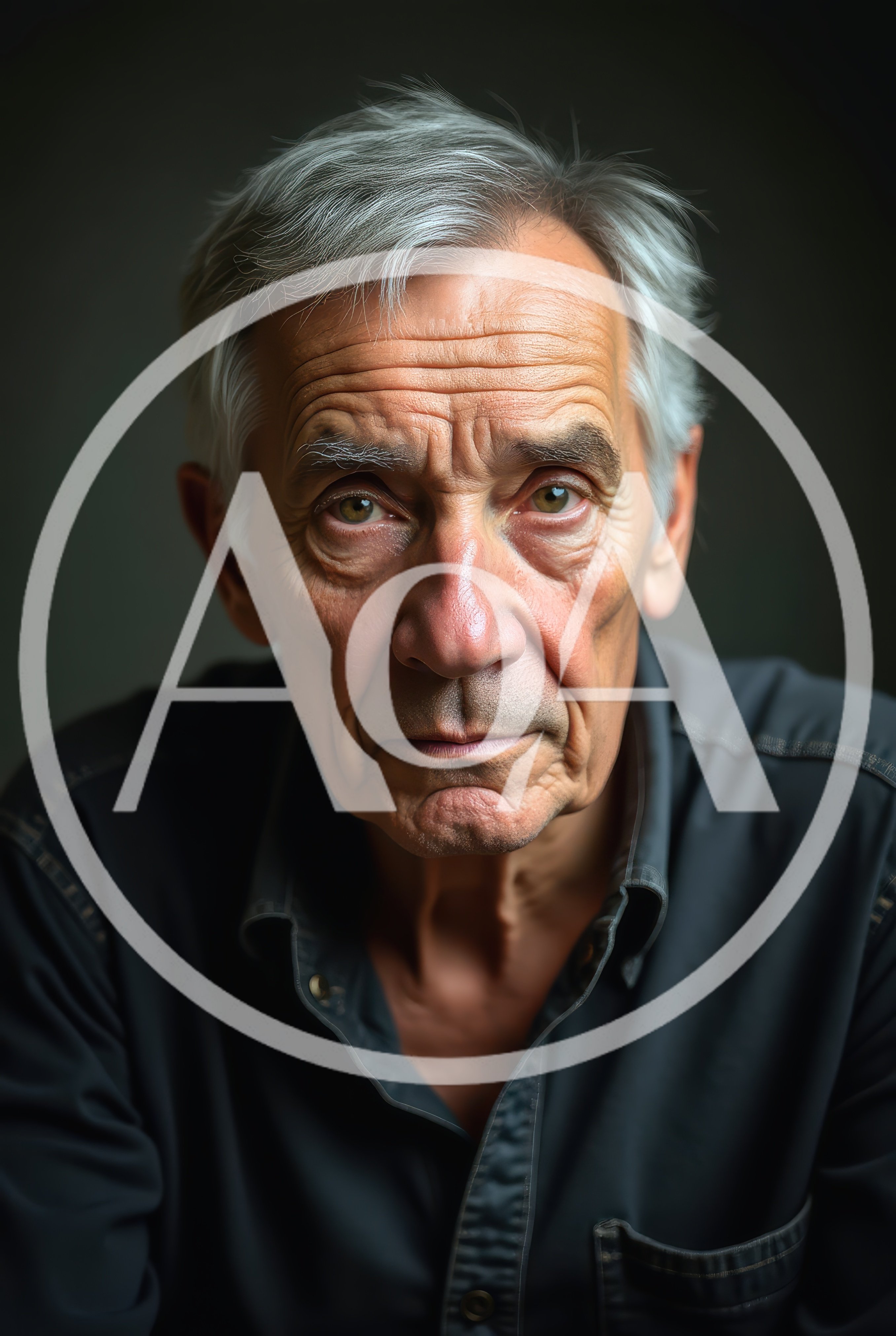 Portrait Of An Elderly Man With Gray Hair