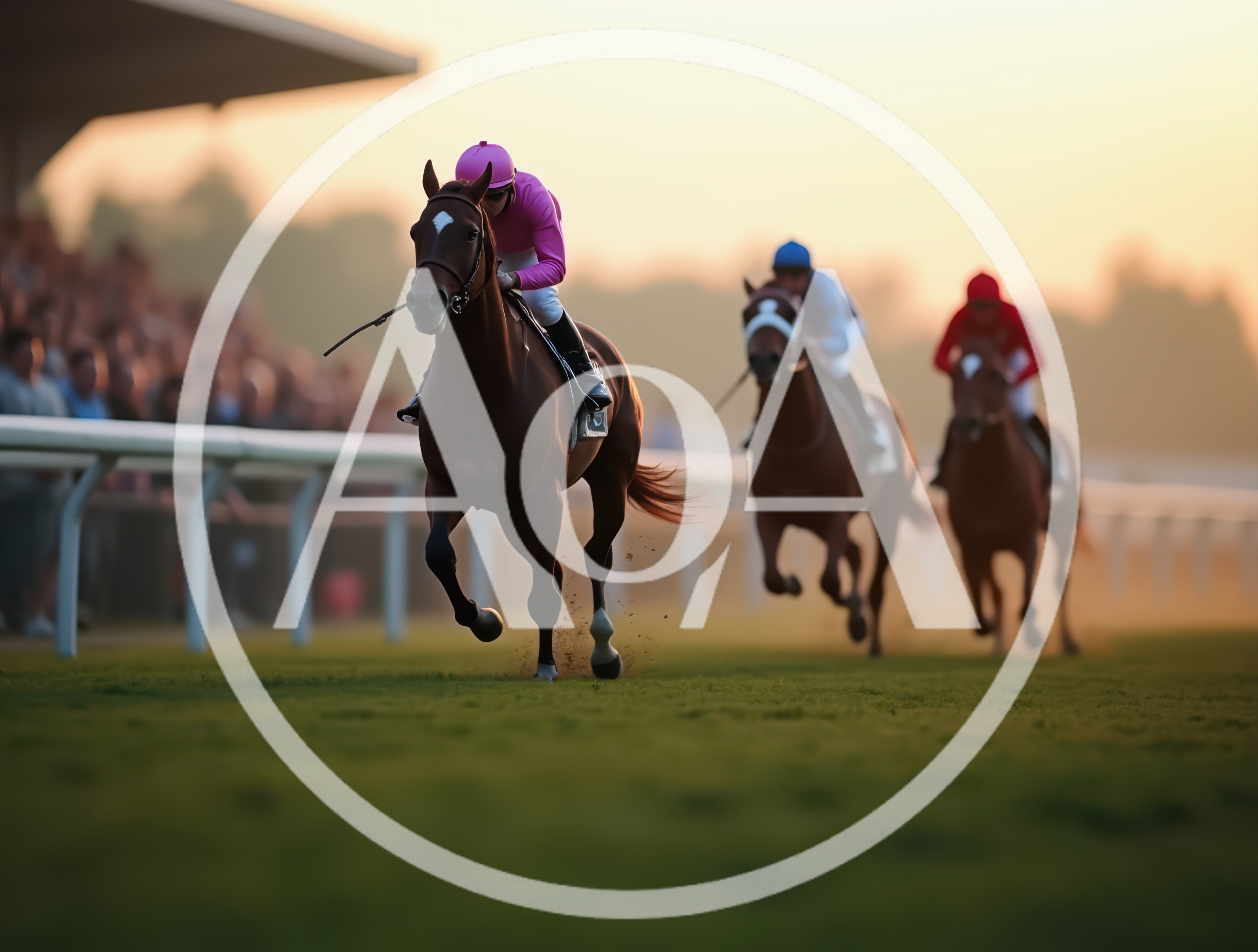 Thoroughbred Racehorses Competing In A Professional Horse Race