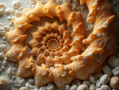 Intricate Spiral Shell Pattern on Sandy Beach