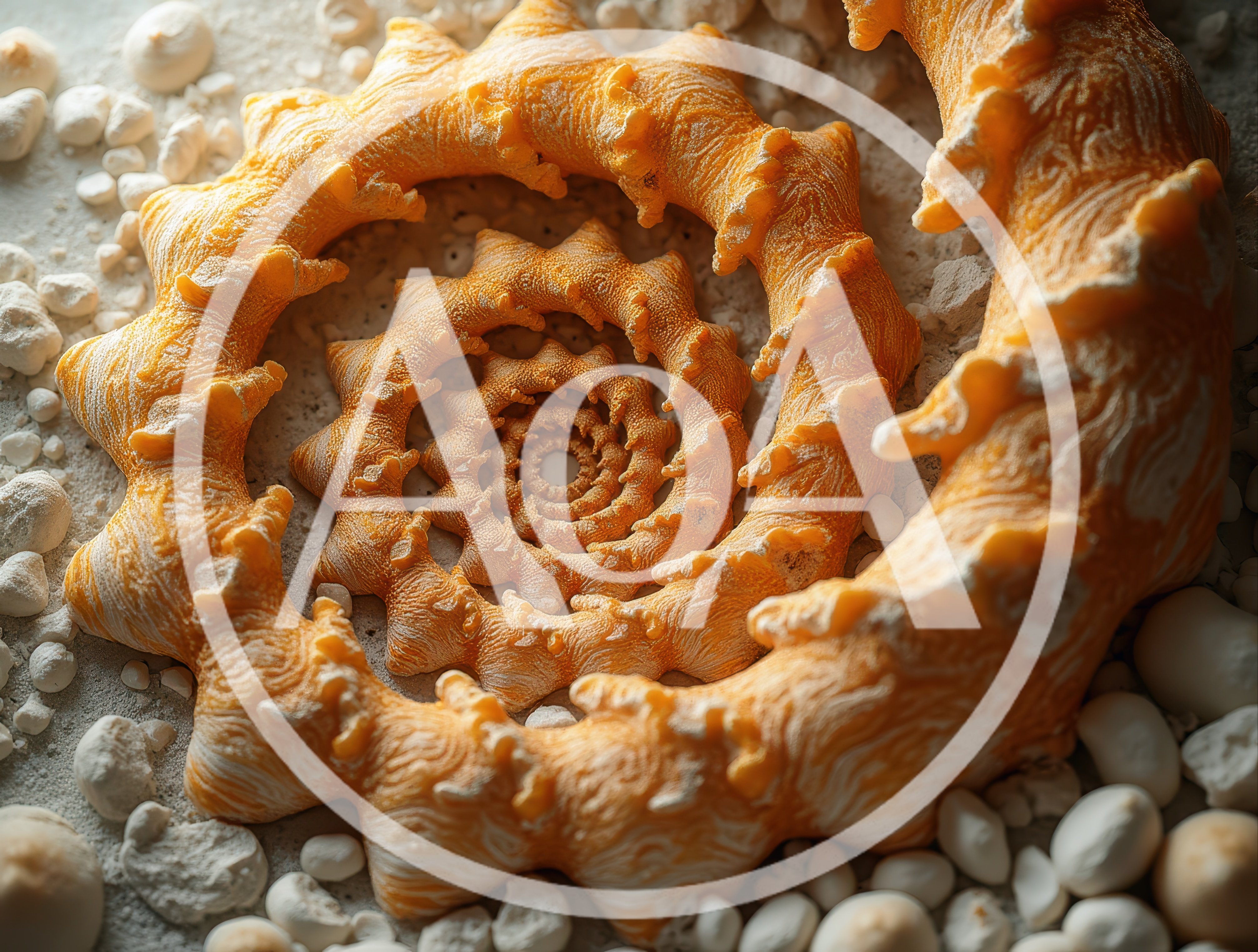 Intricate Spiral Shell Pattern on Sandy Beach