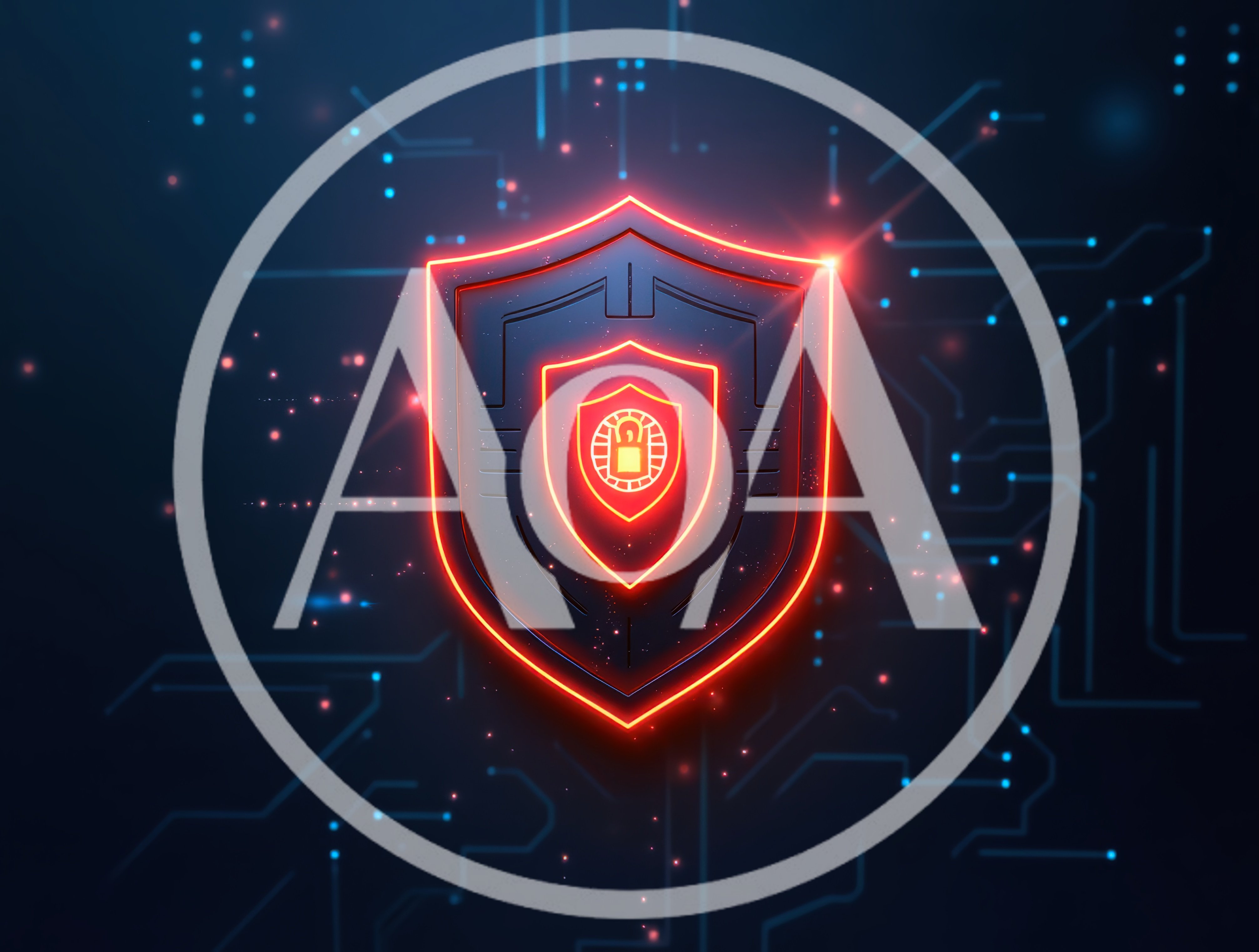 Cyber Security Shield With Glowing Digital Circuitry