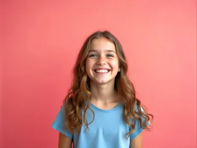 Portrait Of A Happy Young Girl Smiling