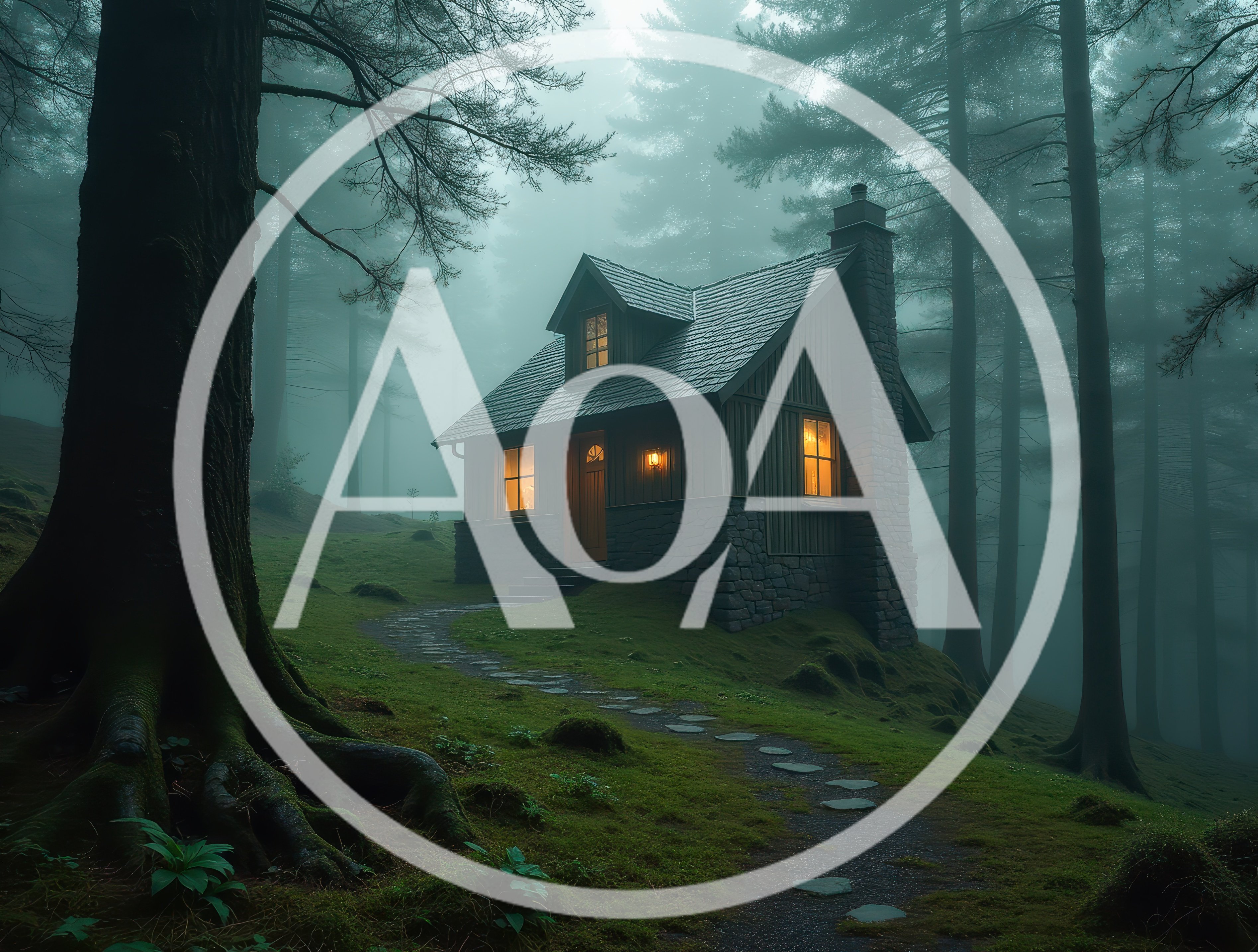 Cozy Wooden Cabin In A Misty Forest