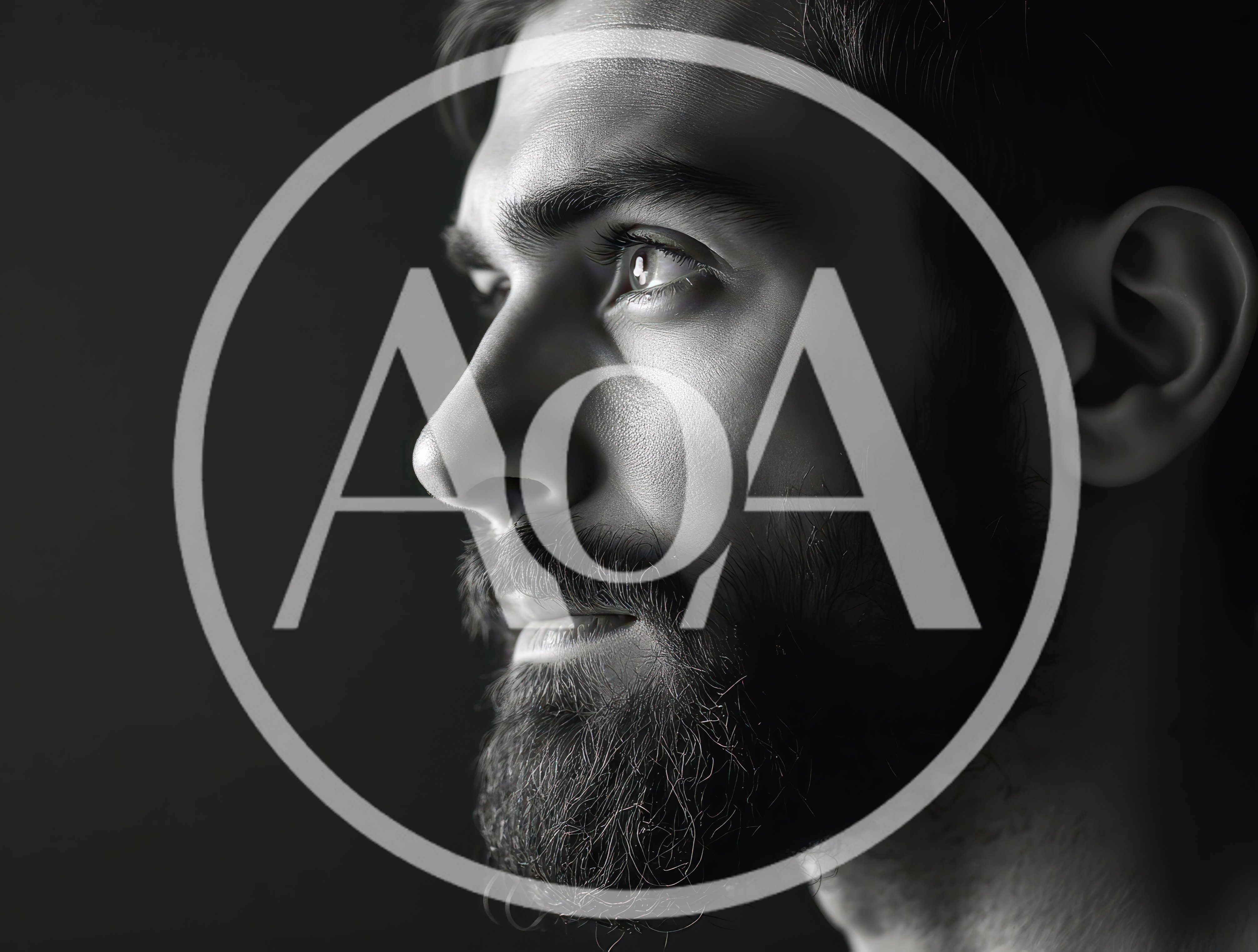 Close Up Portrait Of A Bearded Man In Profile