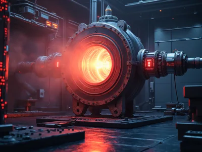 Futuristic Industrial Fusion Reactor Core In Operation
