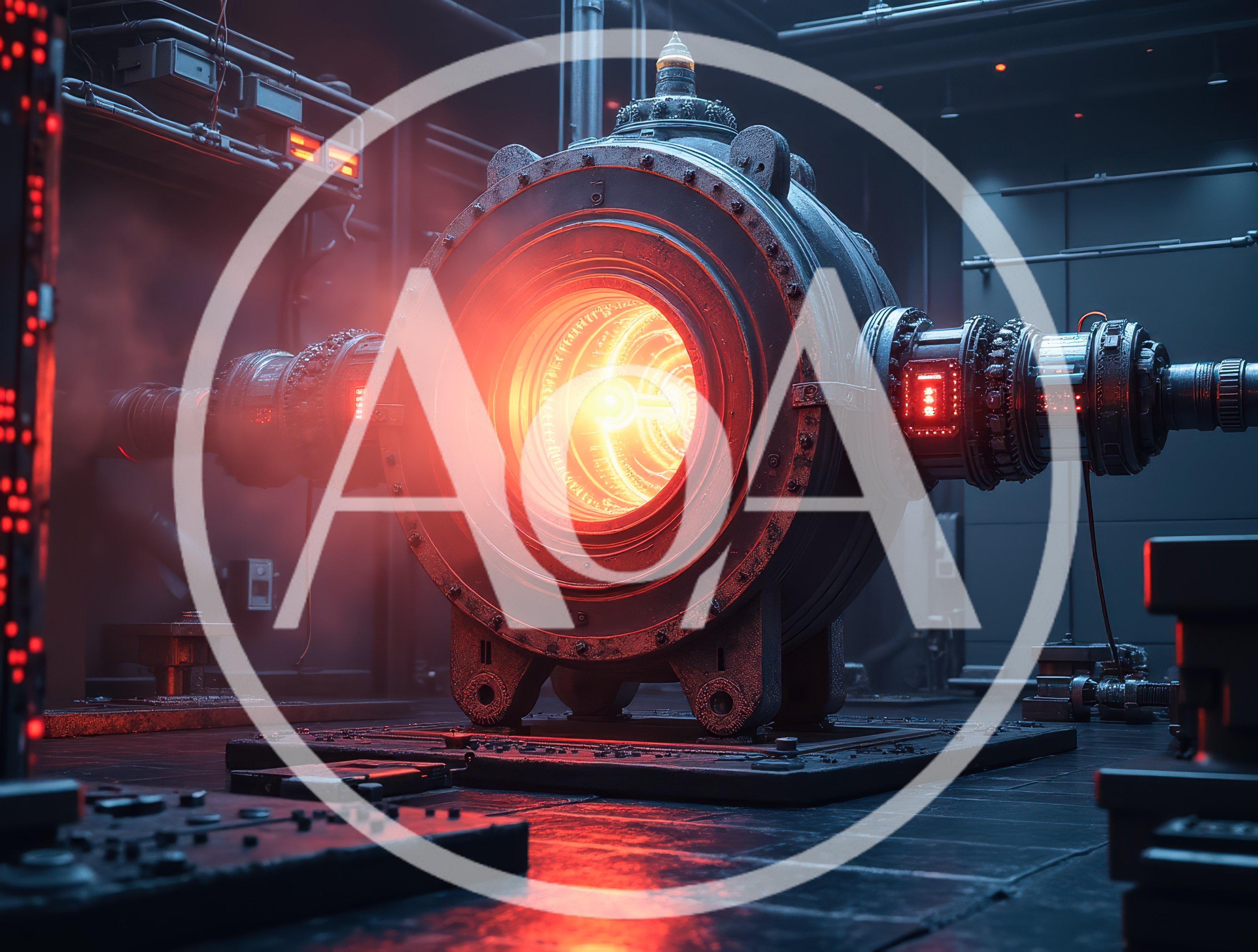 Futuristic Industrial Fusion Reactor Core In Operation
