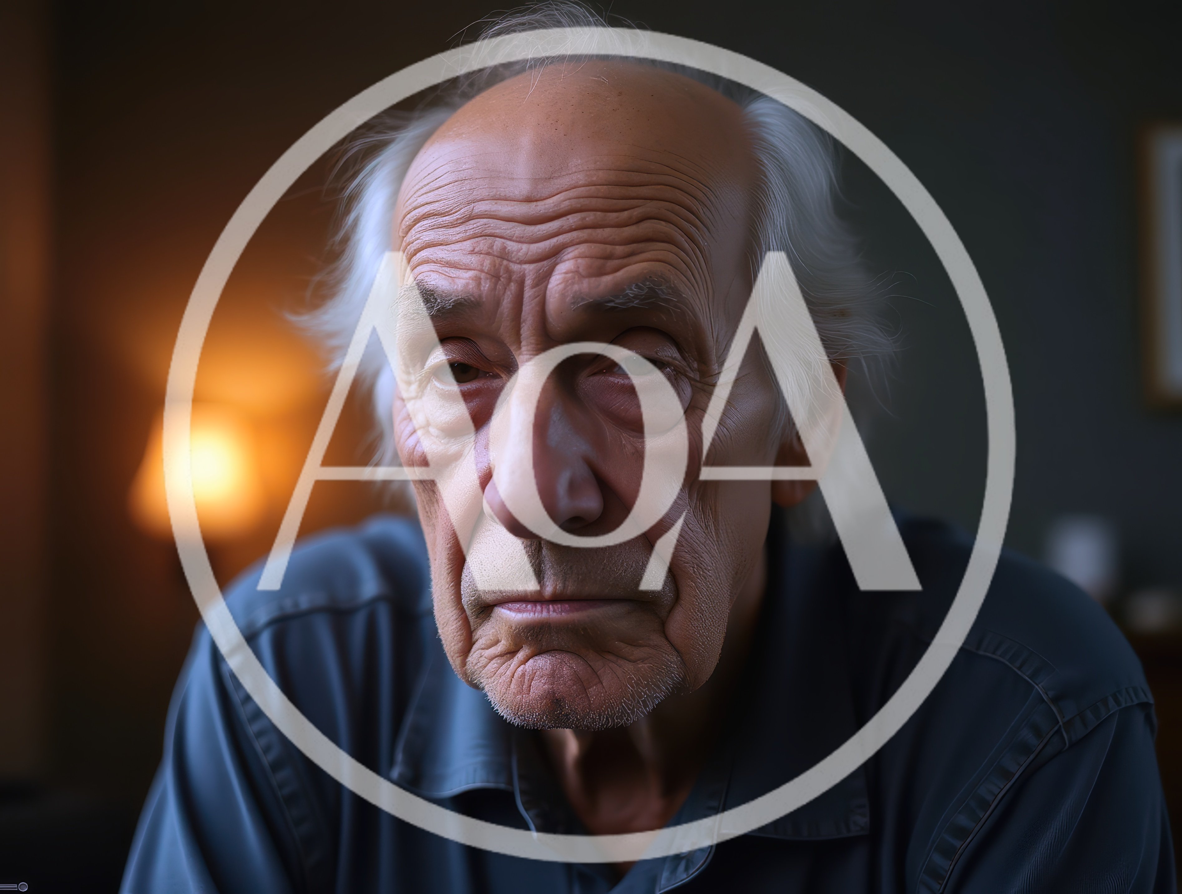 Portrait Of An Elderly Man With A Serious Expression