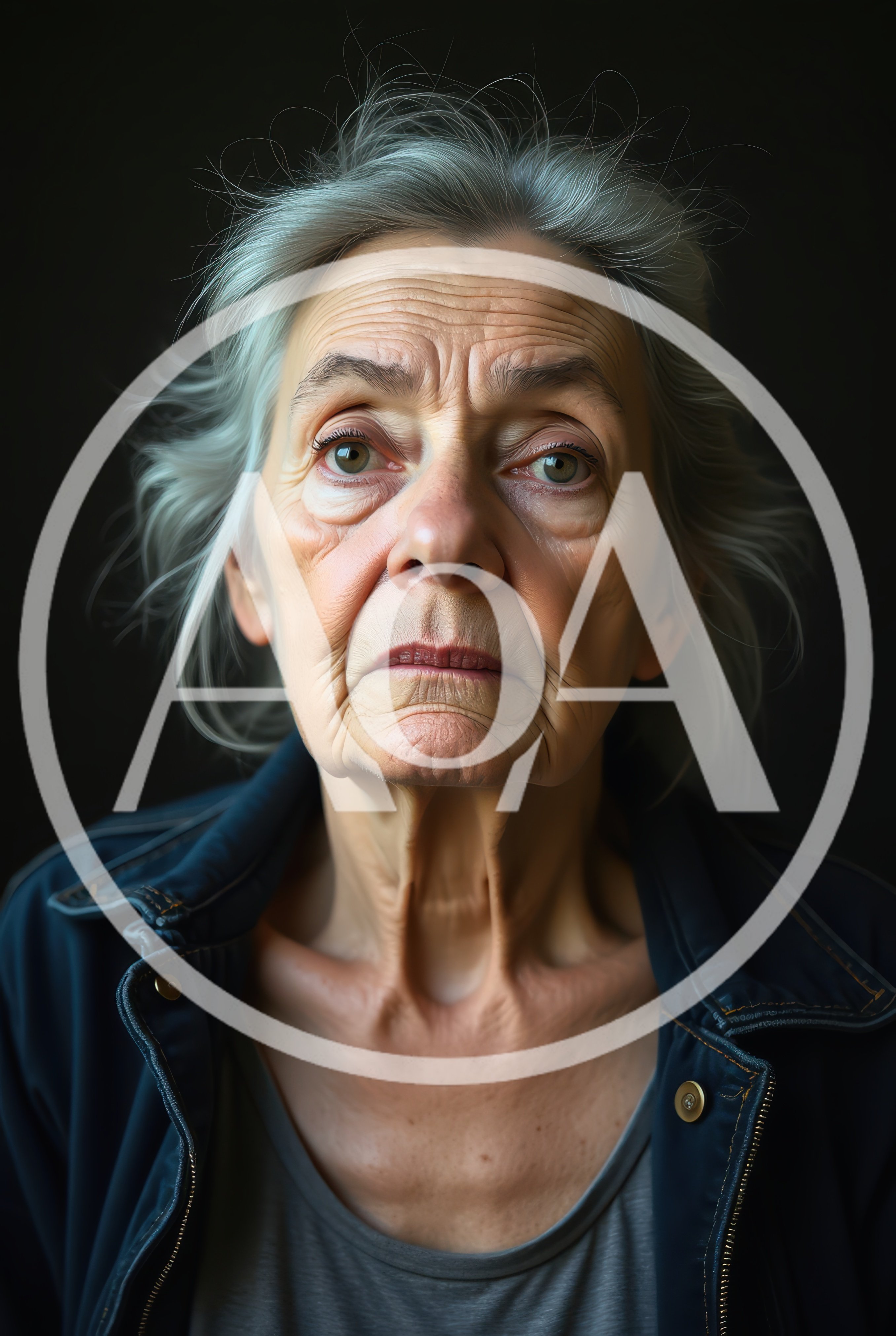 Portrait Of An Elderly Woman With Gray Hair