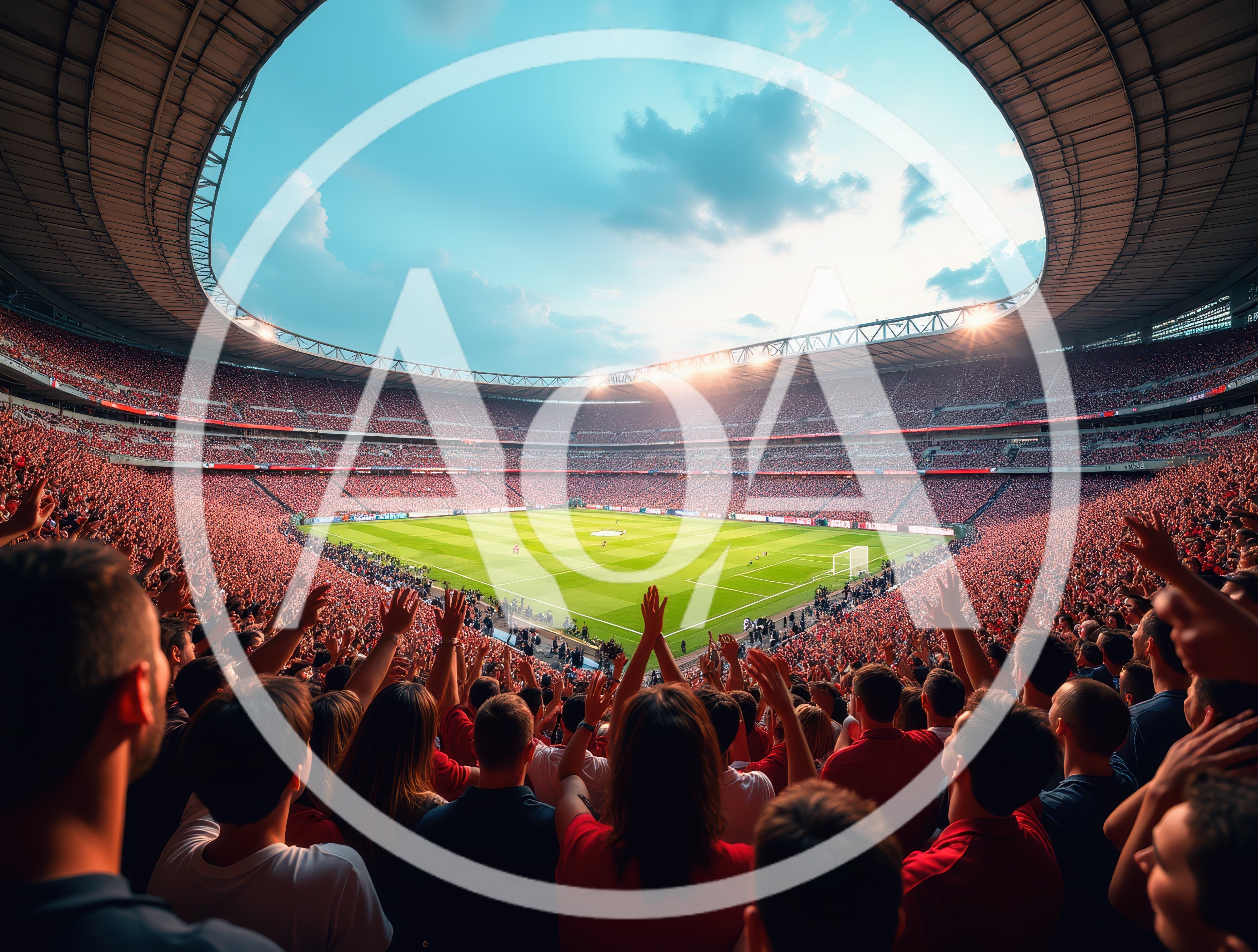 Crowd Cheering At A Packed Football Stadium