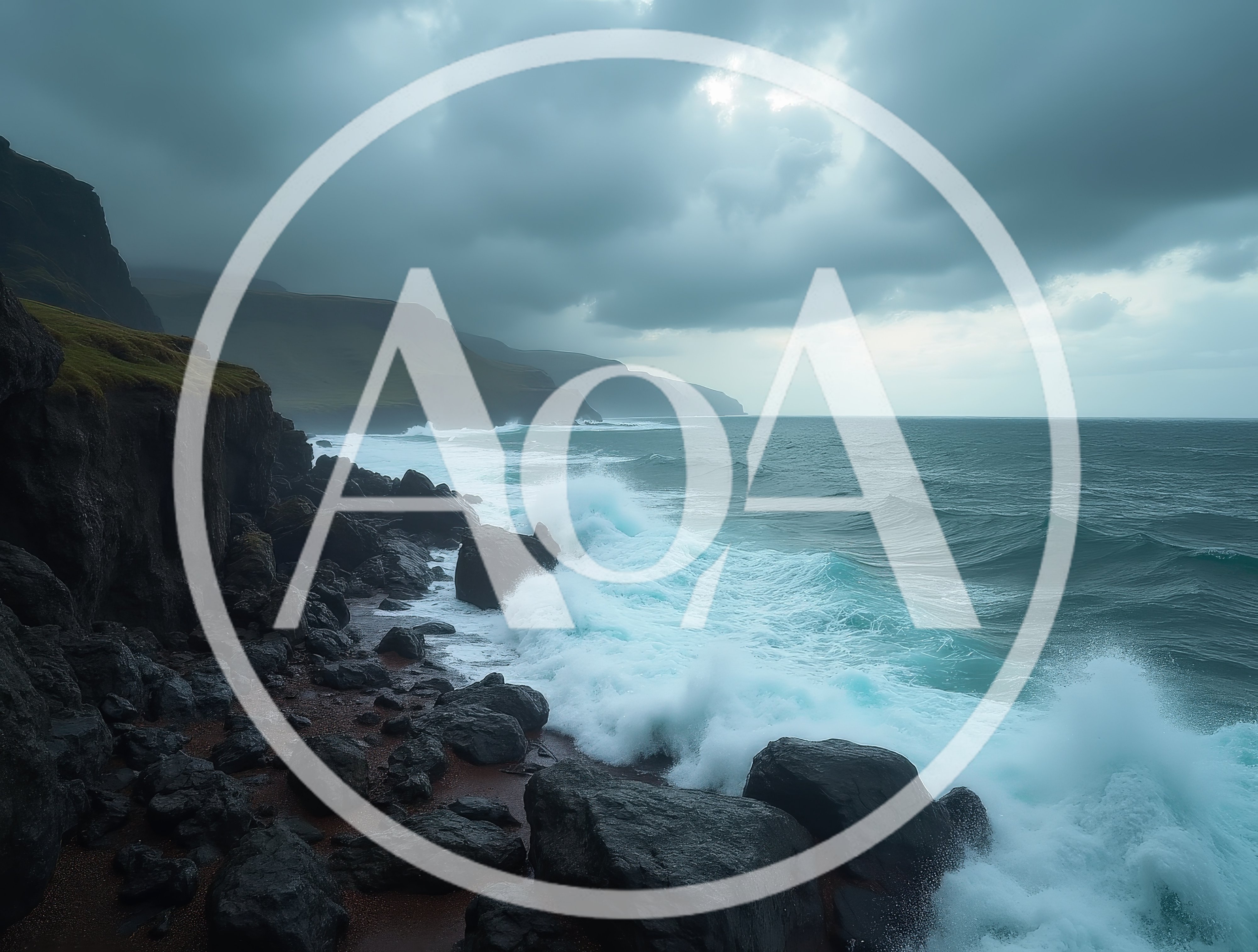 Dramatic Ocean Waves Crashing Against Rugged Coastal Cliffs