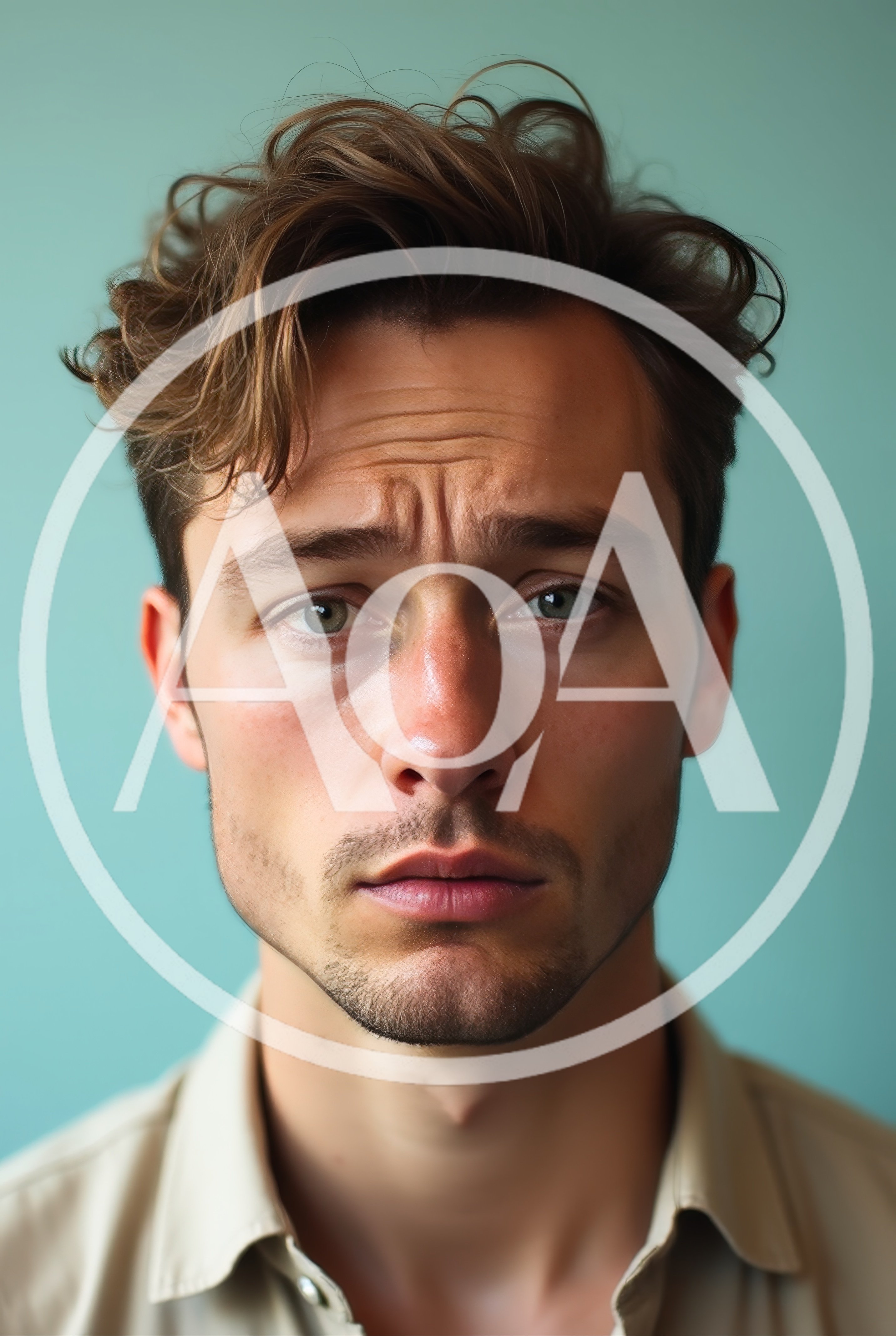 Portrait Of A Young Man With Concerned Expression