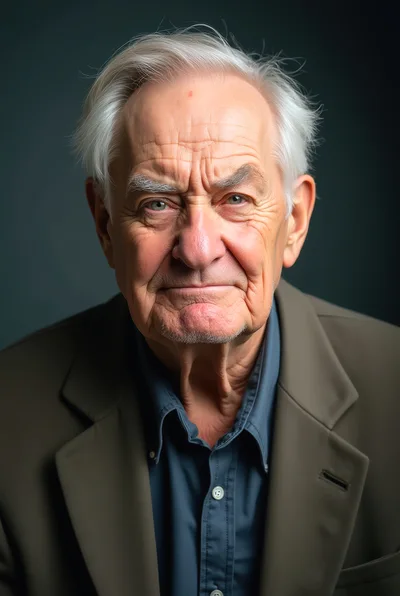 Portrait Of A Serious Elderly Man In A Suit