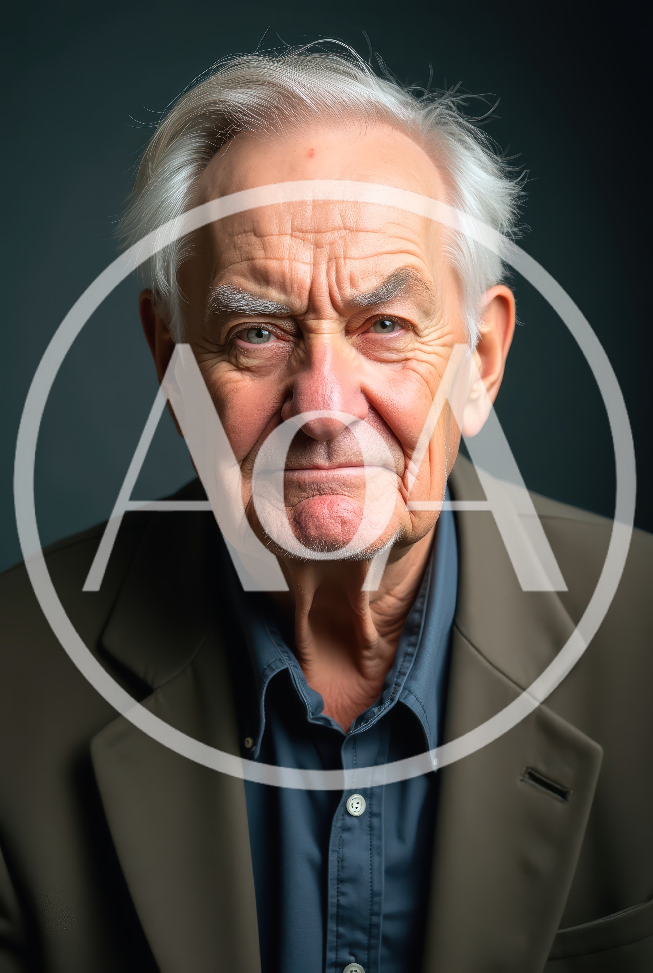 Portrait Of A Serious Elderly Man In A Suit