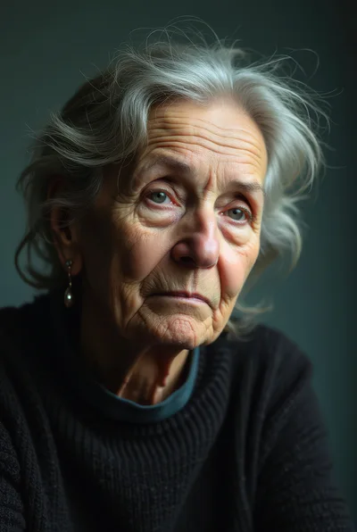 Portrait Of An Elderly Woman With Gray Hair
