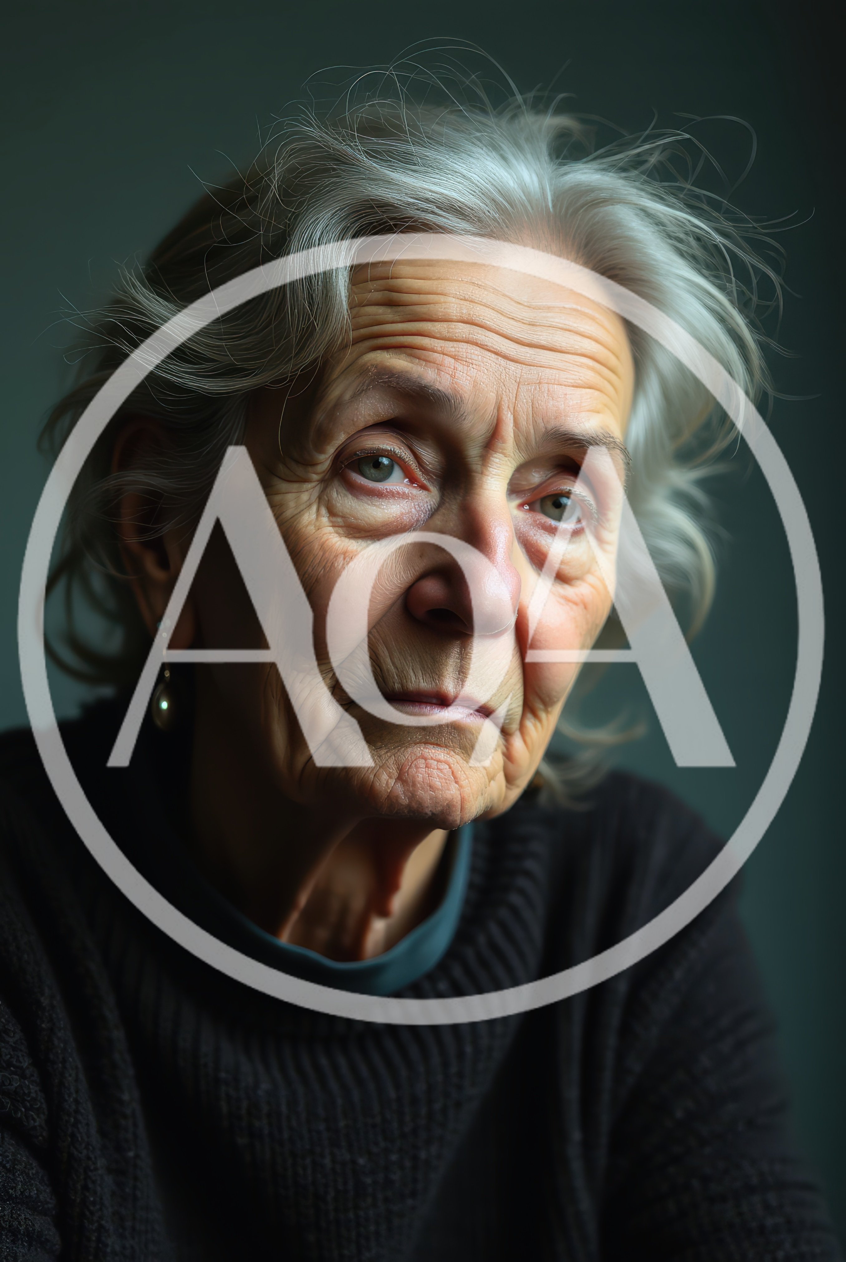 Portrait Of An Elderly Woman With Gray Hair