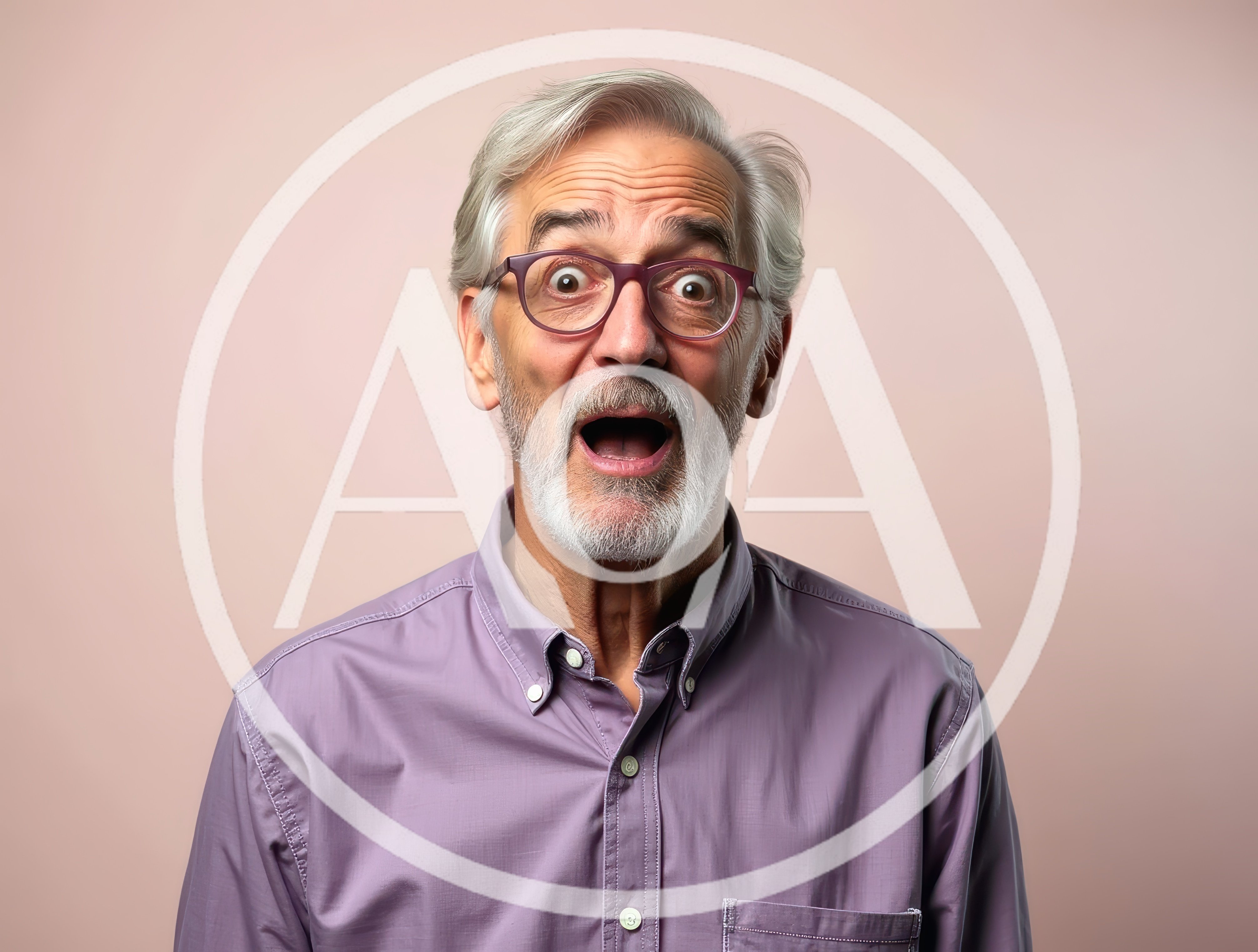 Surprised Senior Man With Wide Eyes And Open Mouth