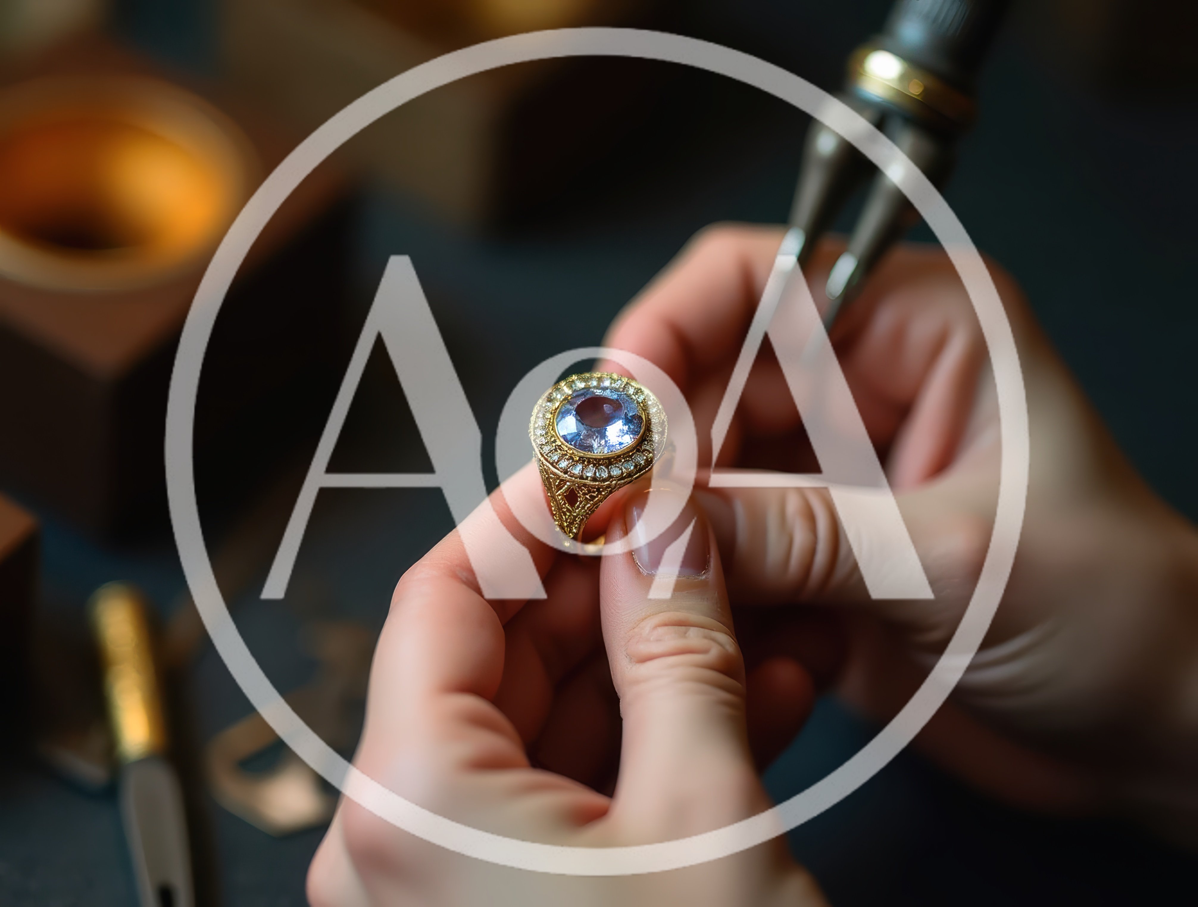 Jeweler Inspecting An Intricate Gold Ring
