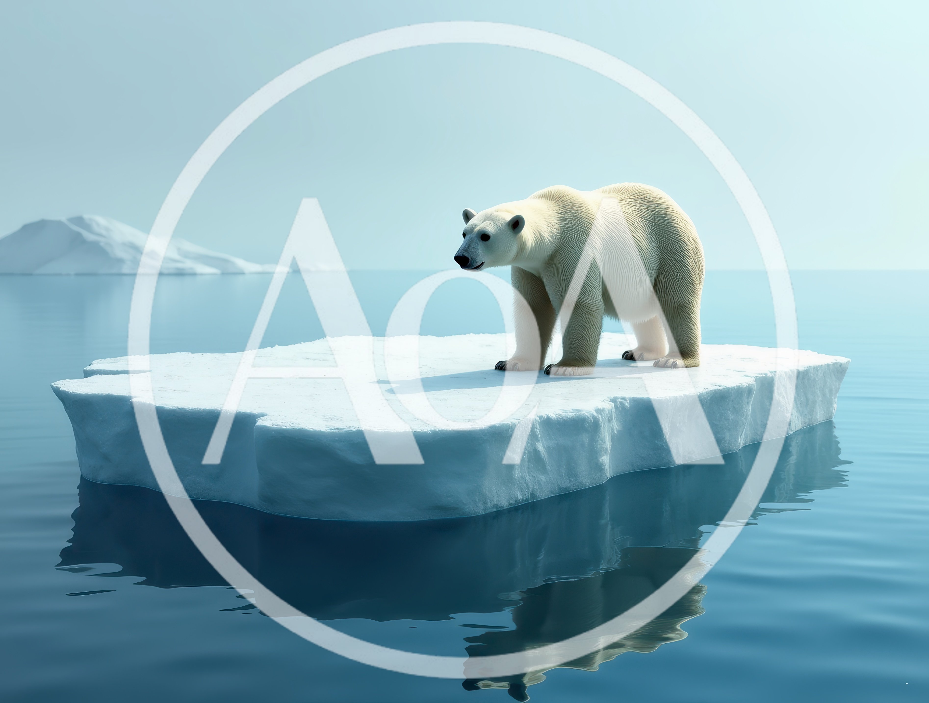 Polar Bear Standing On A Small Ice Floe