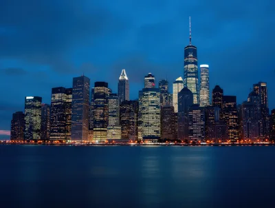 Lower Manhattan Skyline at Night