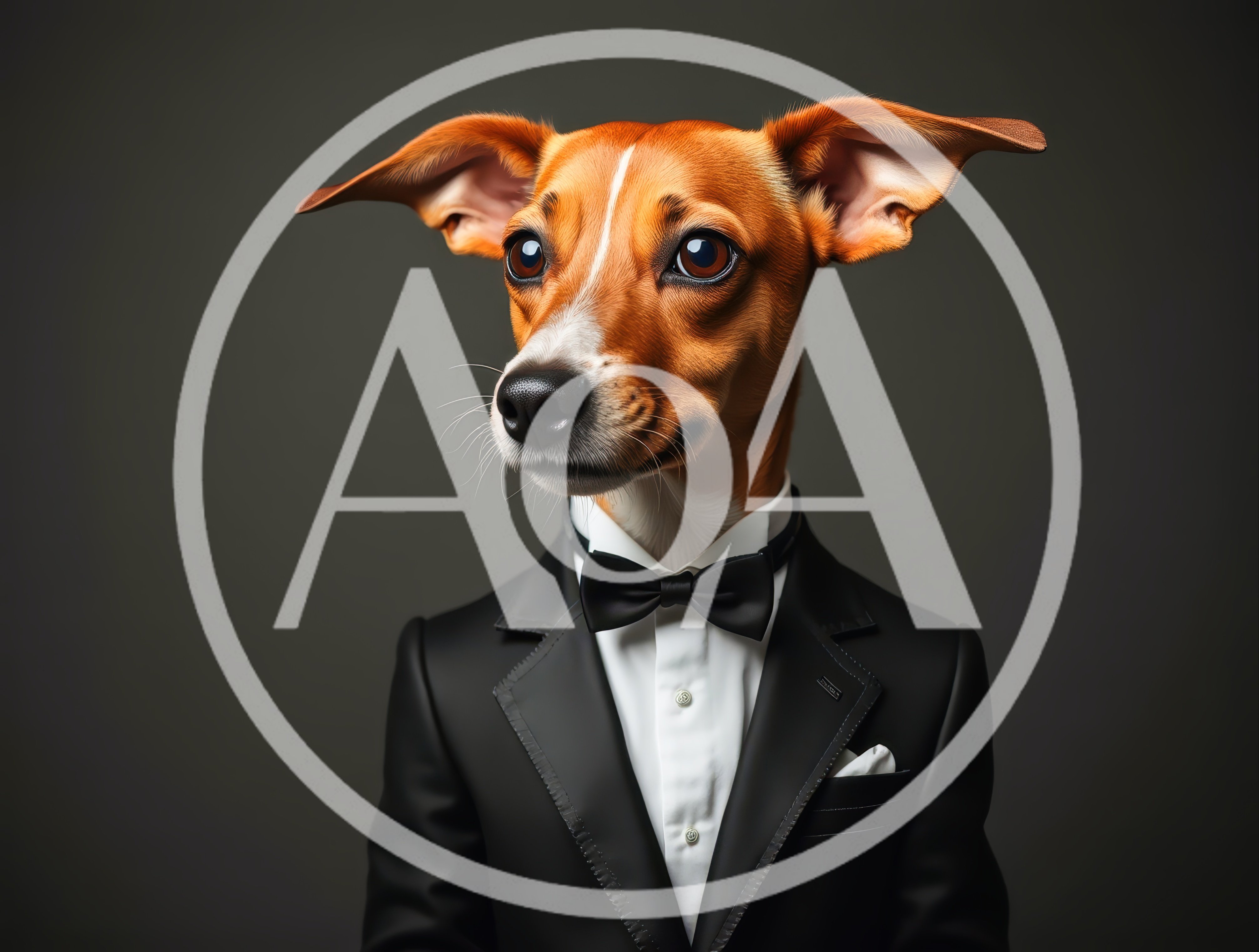 Portrait Of A Dapper Dog In A Tuxedo