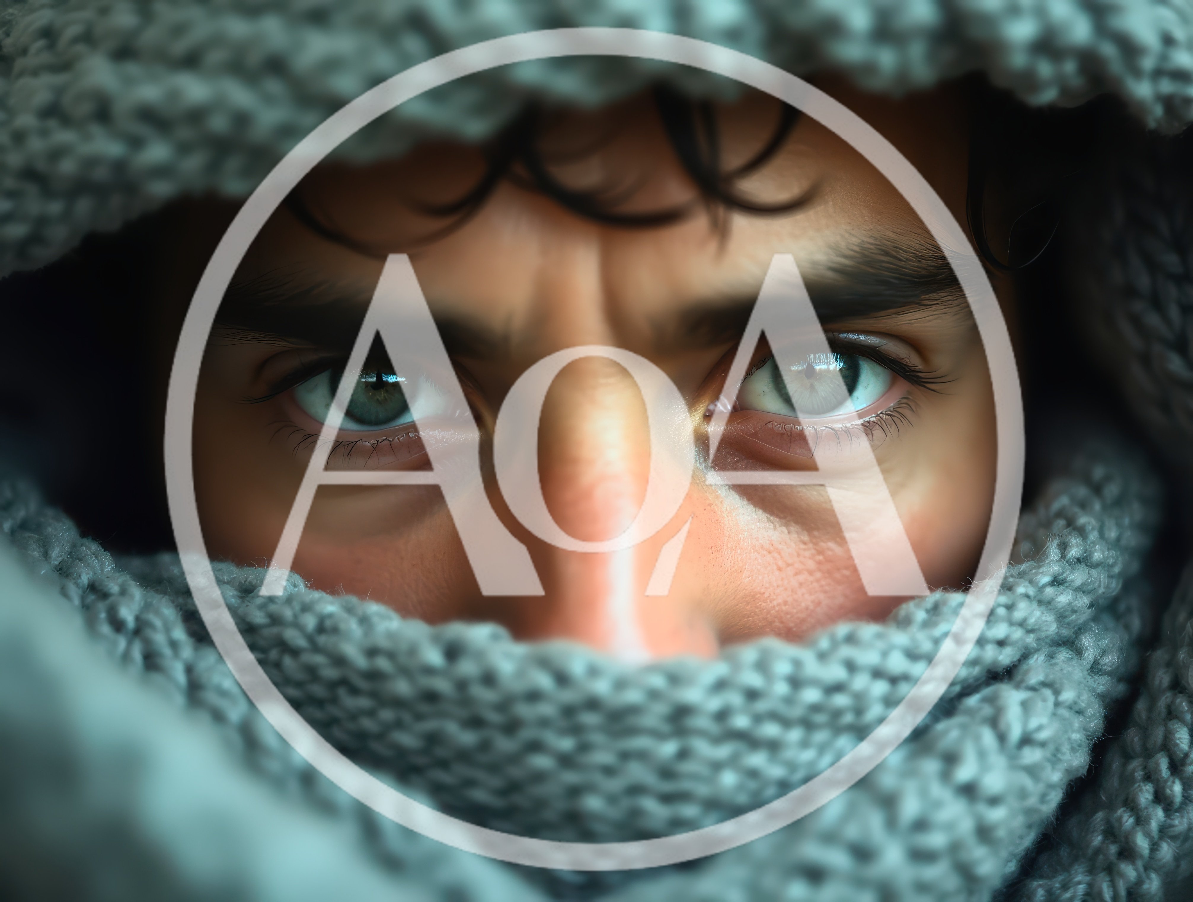 Close Up Portrait Of A Man Wrapped In A Scarf